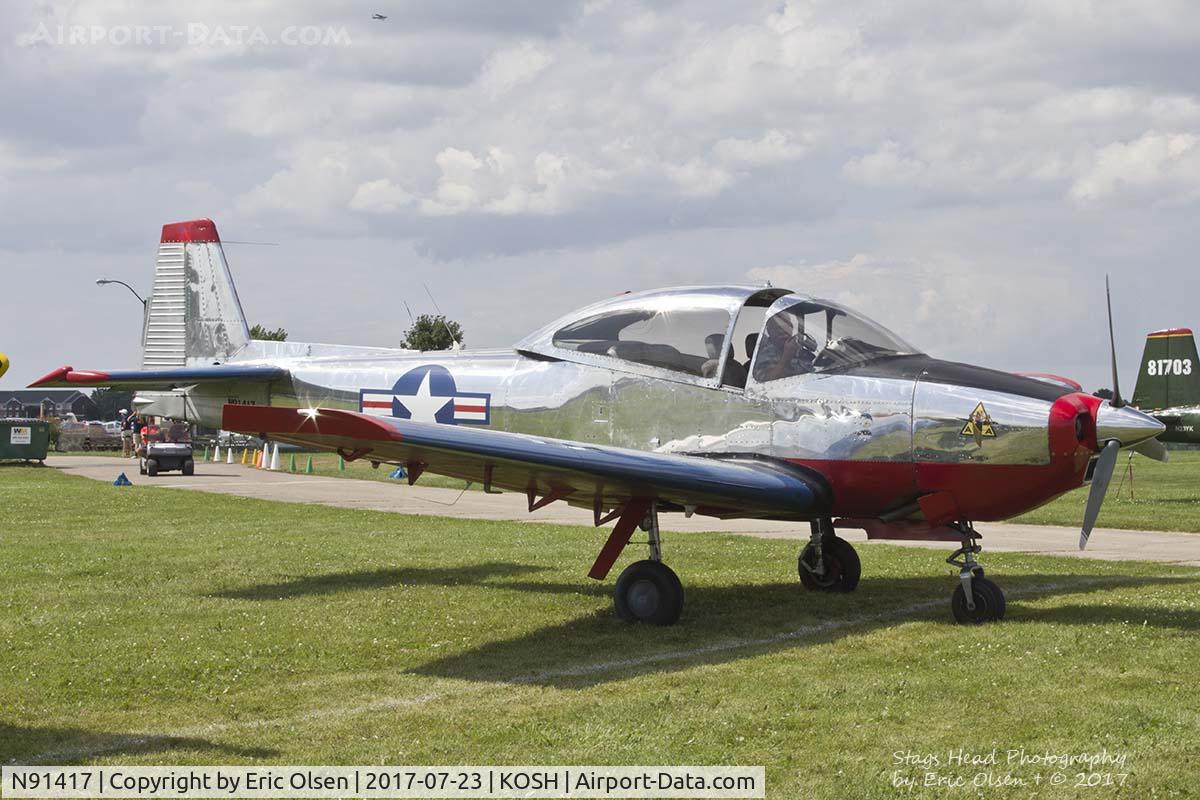 N91417, 1946 North American Navion C/N NAV-4-254, Navion right after engine shutdown
