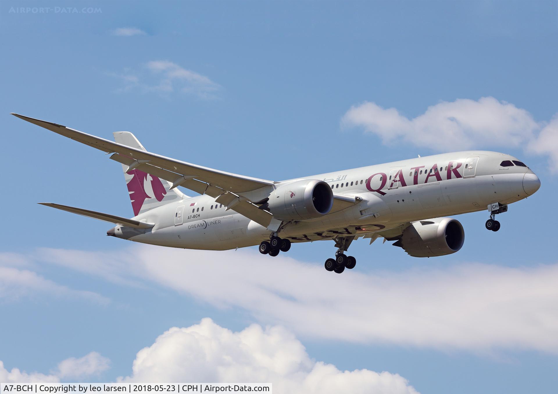 A7-BCH, 2013 Boeing 787-8 Dreamliner Dreamliner C/N 38326, Copenhagen 23.5.2018 app to R-04L