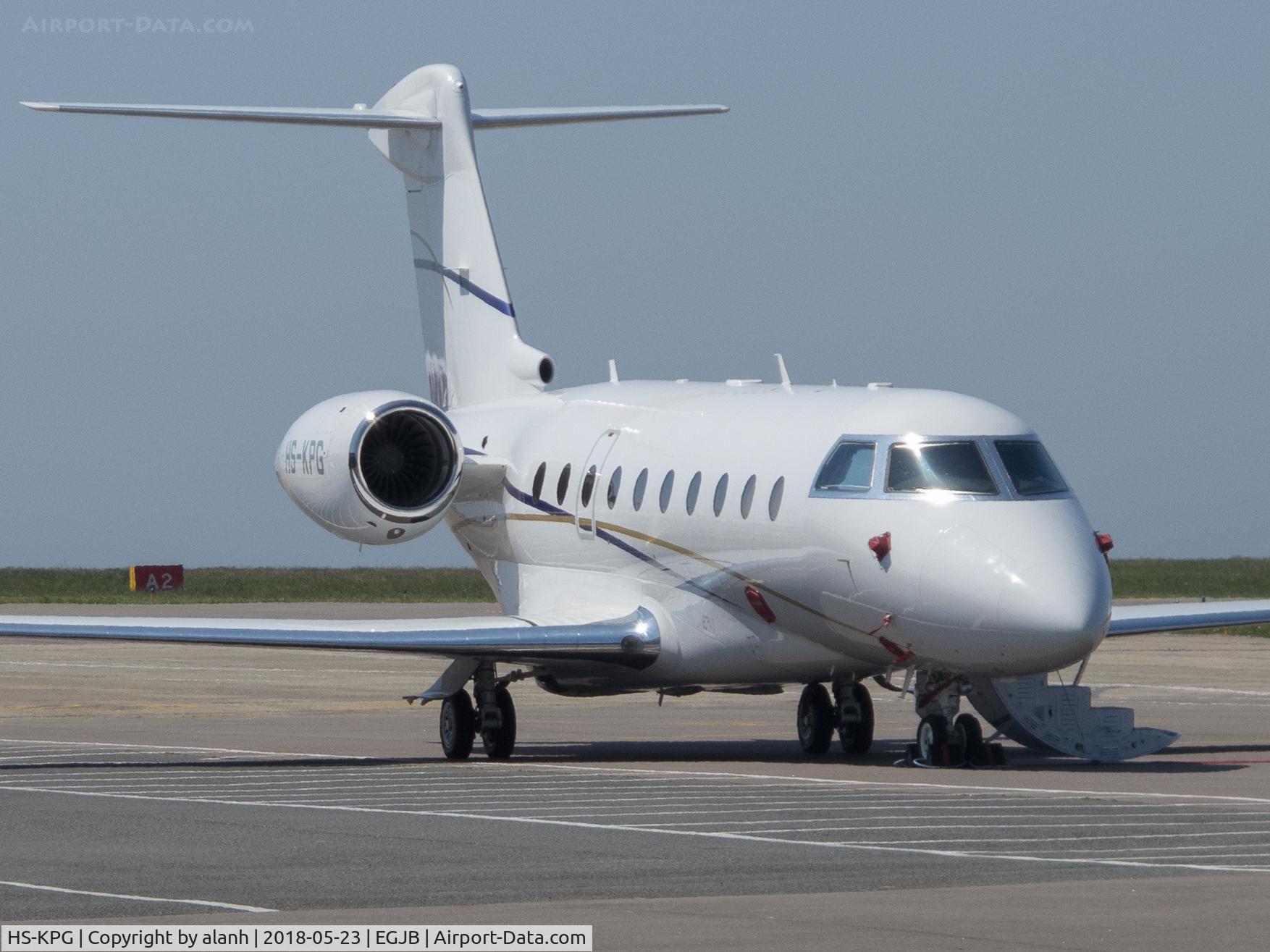 HS-KPG, 2015 Israel Aircraft Industries Gulfstream G280 C/N 2084, Parked after arrival at Guernsey, reportedly for a reg change