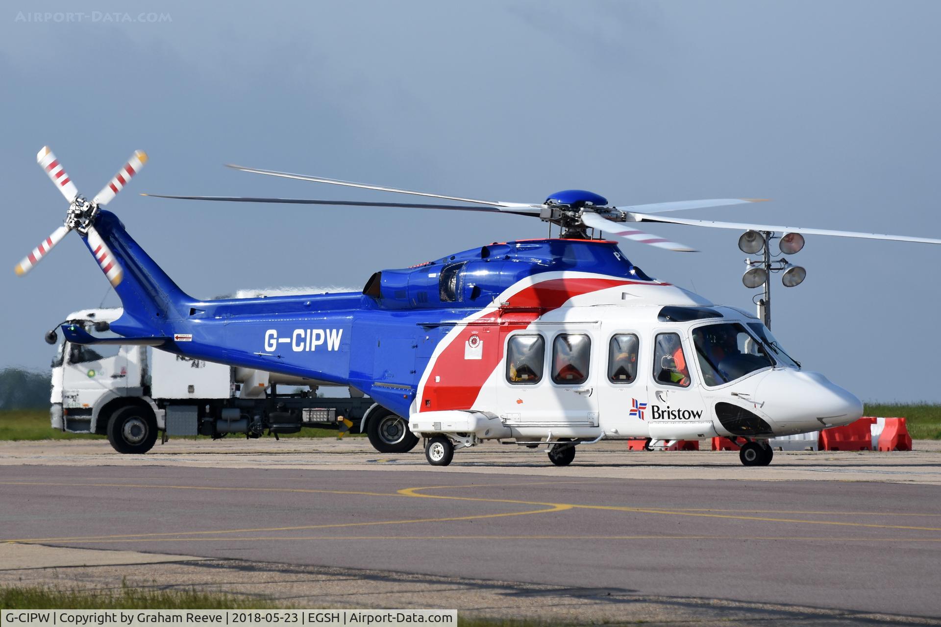 G-CIPW, 2013 AgustaWestland AW-139 C/N 41344, Just landed at Norwich.