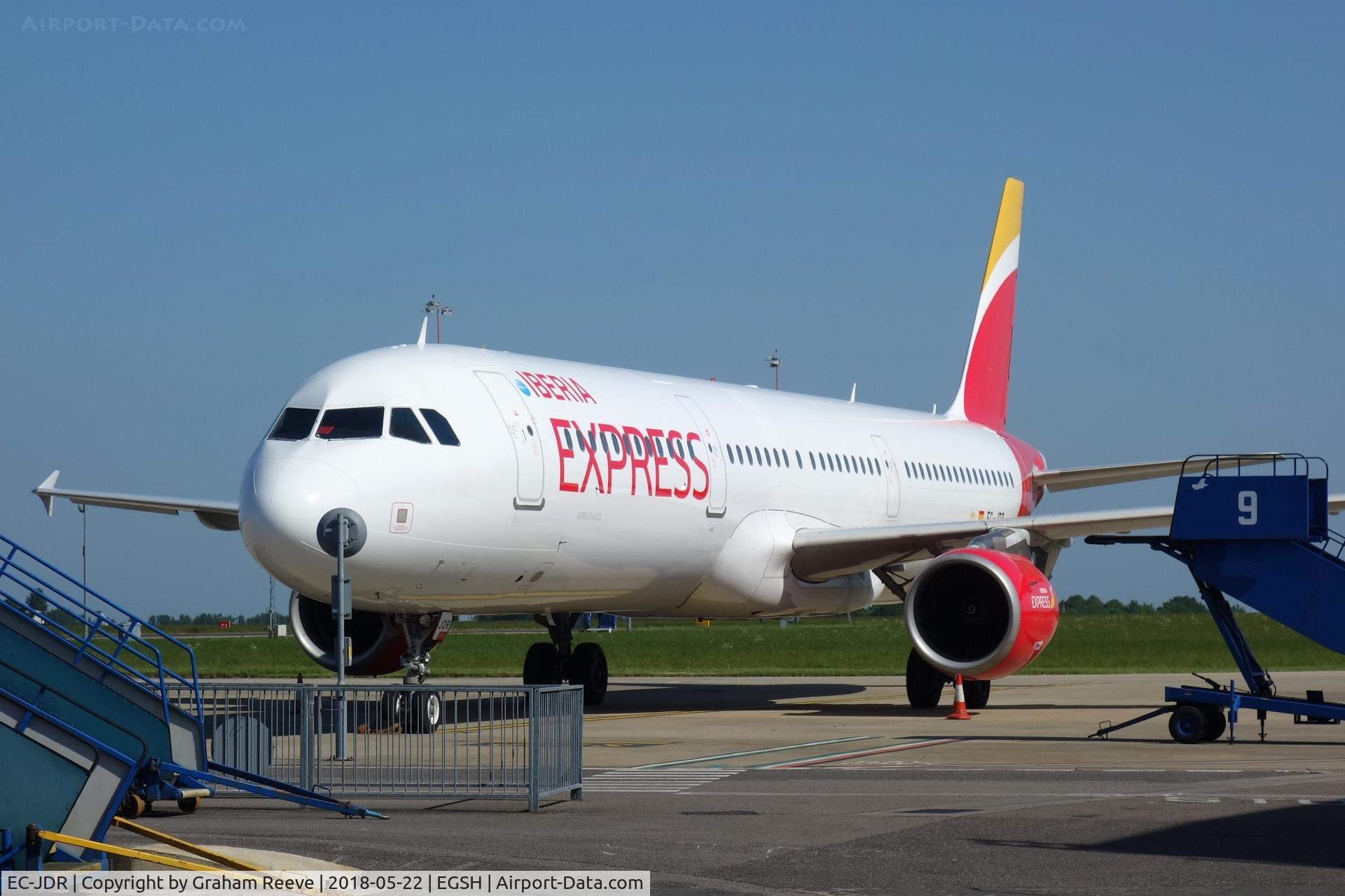 EC-JDR, 2005 Airbus A321-211 C/N 2488, Parked at Norwich, with new titles.
