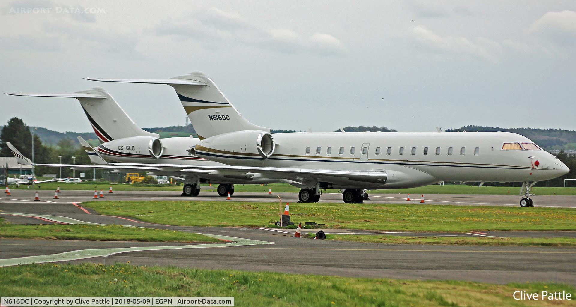 N616DC, 2008 Bombardier BD-700-1A10 Global Express XRS C/N 9296, On the ramp at Dundee