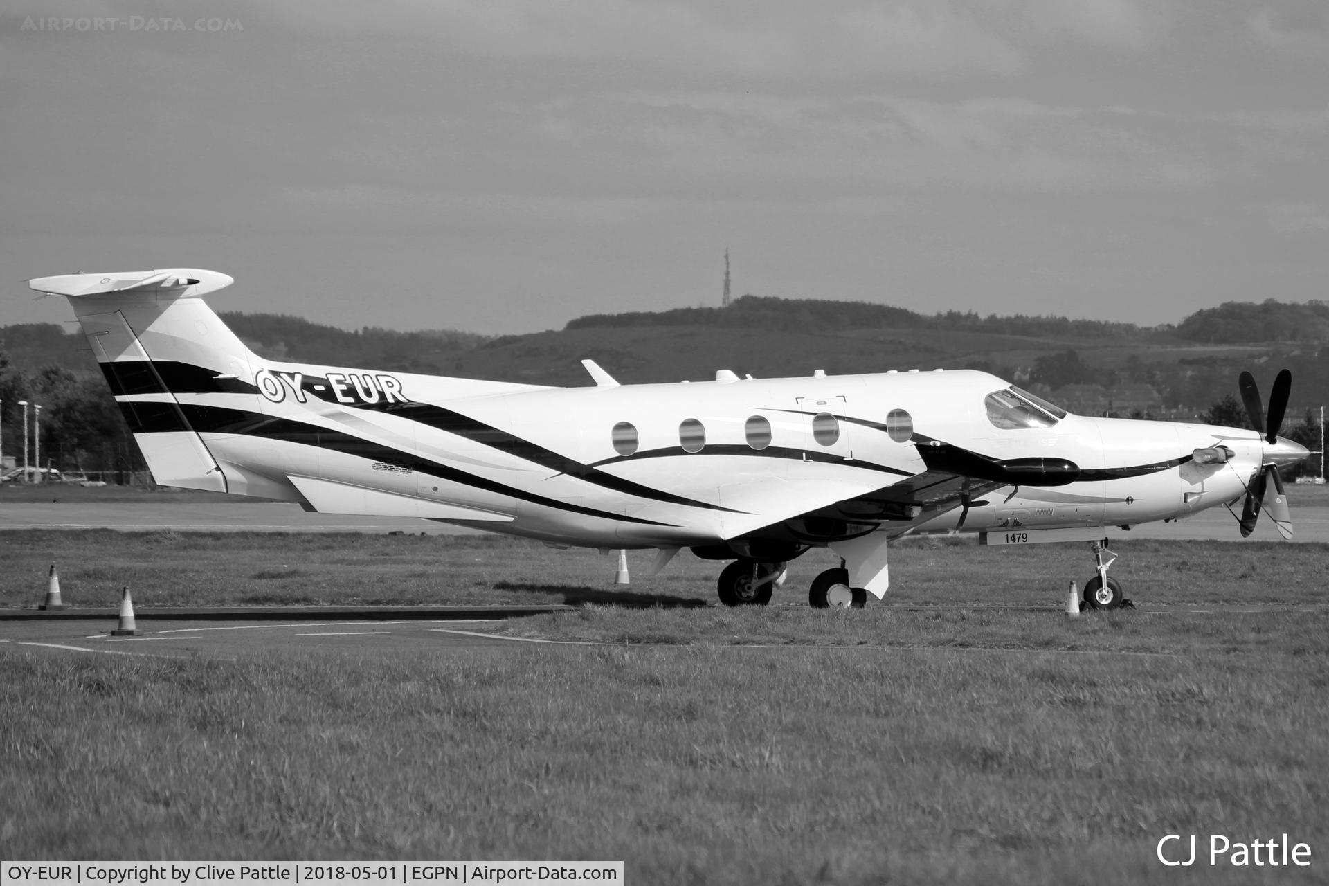 OY-EUR, 2014 Pilatus PC-12/47E C/N 1479, Parked up at Dundee