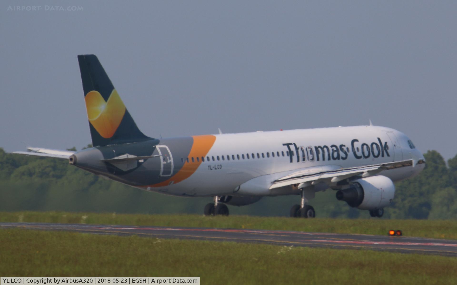 YL-LCO, 2002 Airbus A320-214 C/N 1873, Lift off from RWY 09