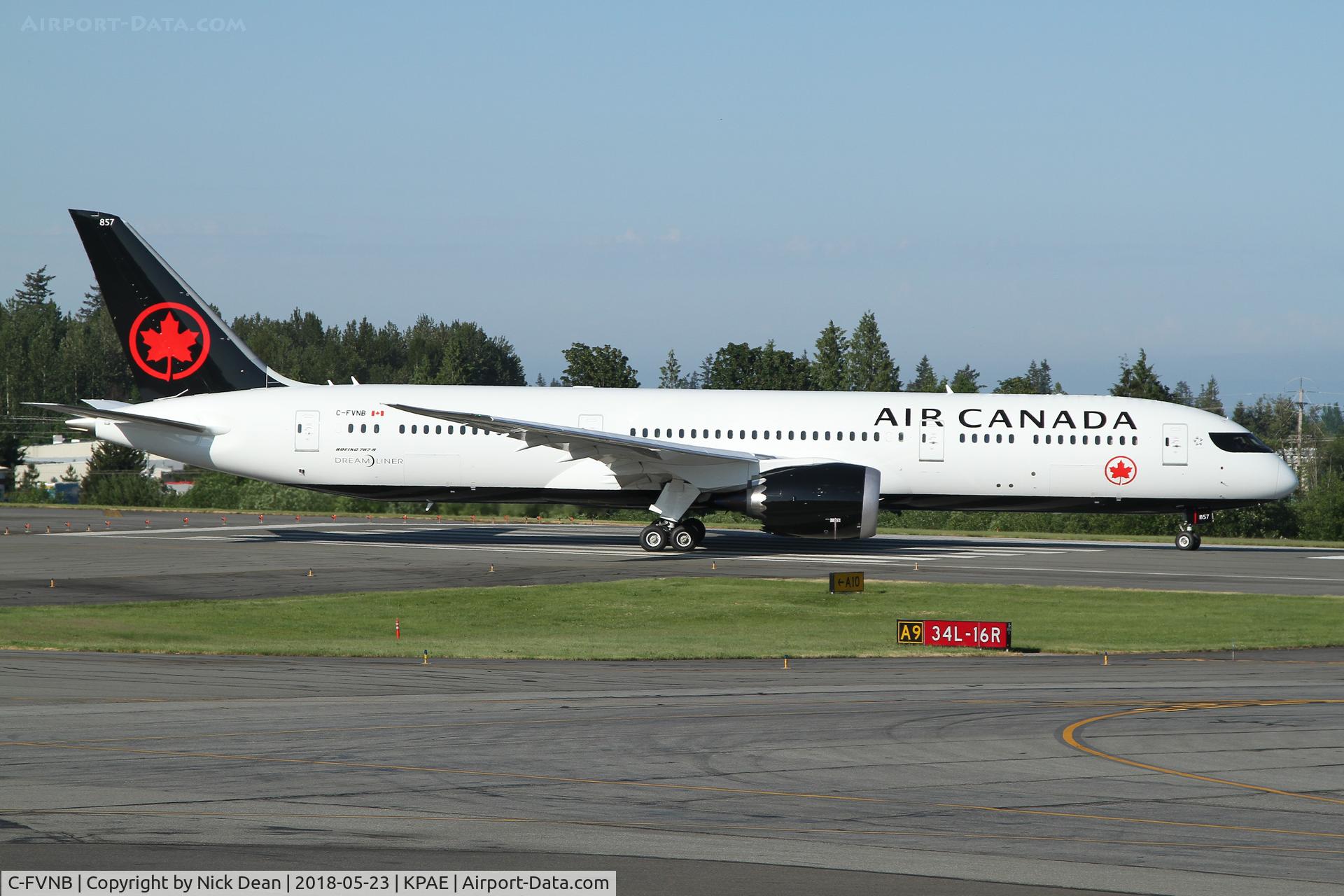 C-FVNB, 2018 Boeing 787-9 Dreamliner C/N 38359, PAE/KPAE AC7168 on delivery to MCI/KMCI