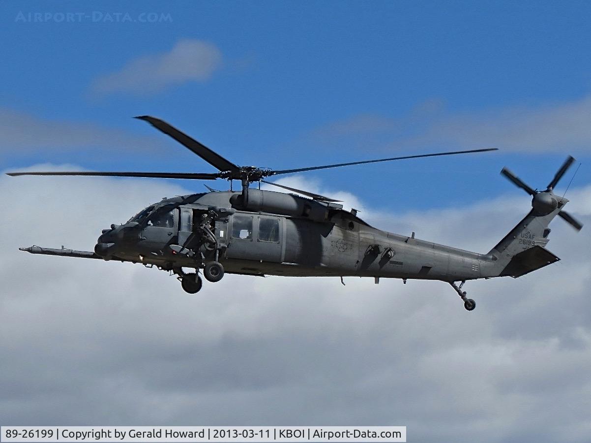 89-26199, Sikorsky HH-60G Pave Hawk C/N 70-1422, Departing BOI. 55th RQS, Davis-Monthan AFB, AZ.