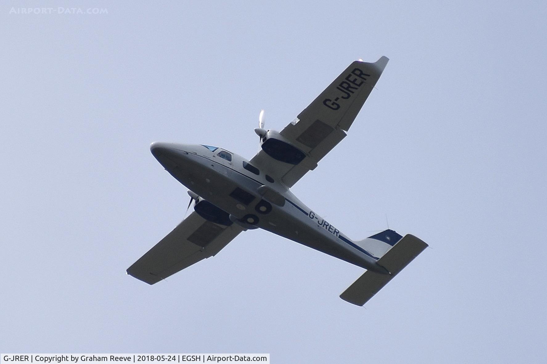 G-JRER, 2017 Tecnam P-2006T C/N 194, Over head at Norwich.