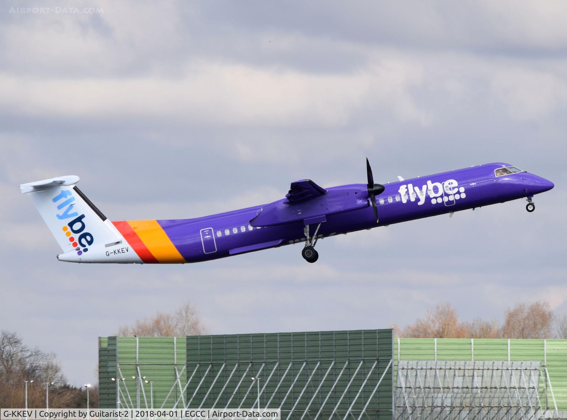 G-KKEV, 2008 De Havilland Canada DHC-8-402Q Dash 8 C/N 4201, At Manchester