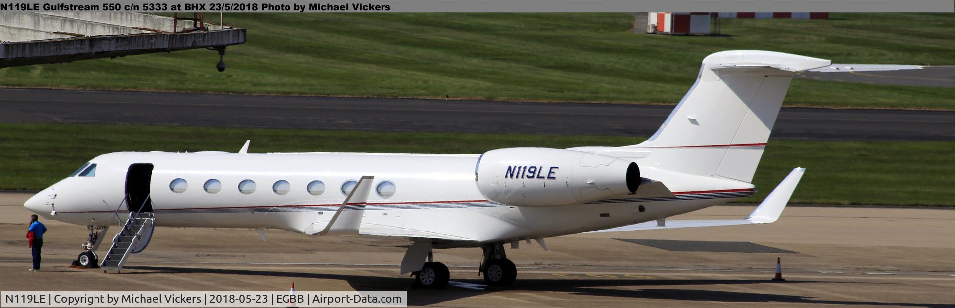 N119LE, 2011 Gulfstream Aerospace GV-SP (G550) C/N 5333, Parked on the Elndon Apron