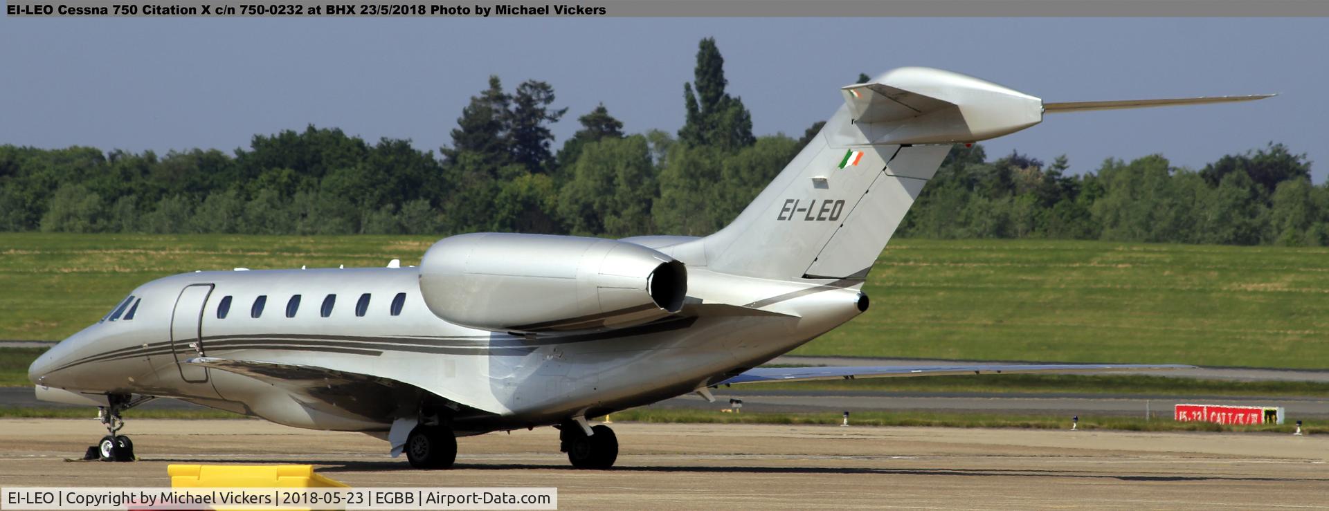EI-LEO, 2004 Cessna 750 Citation X Citation X C/N 750-0232, Parked on the Elmdon Apron