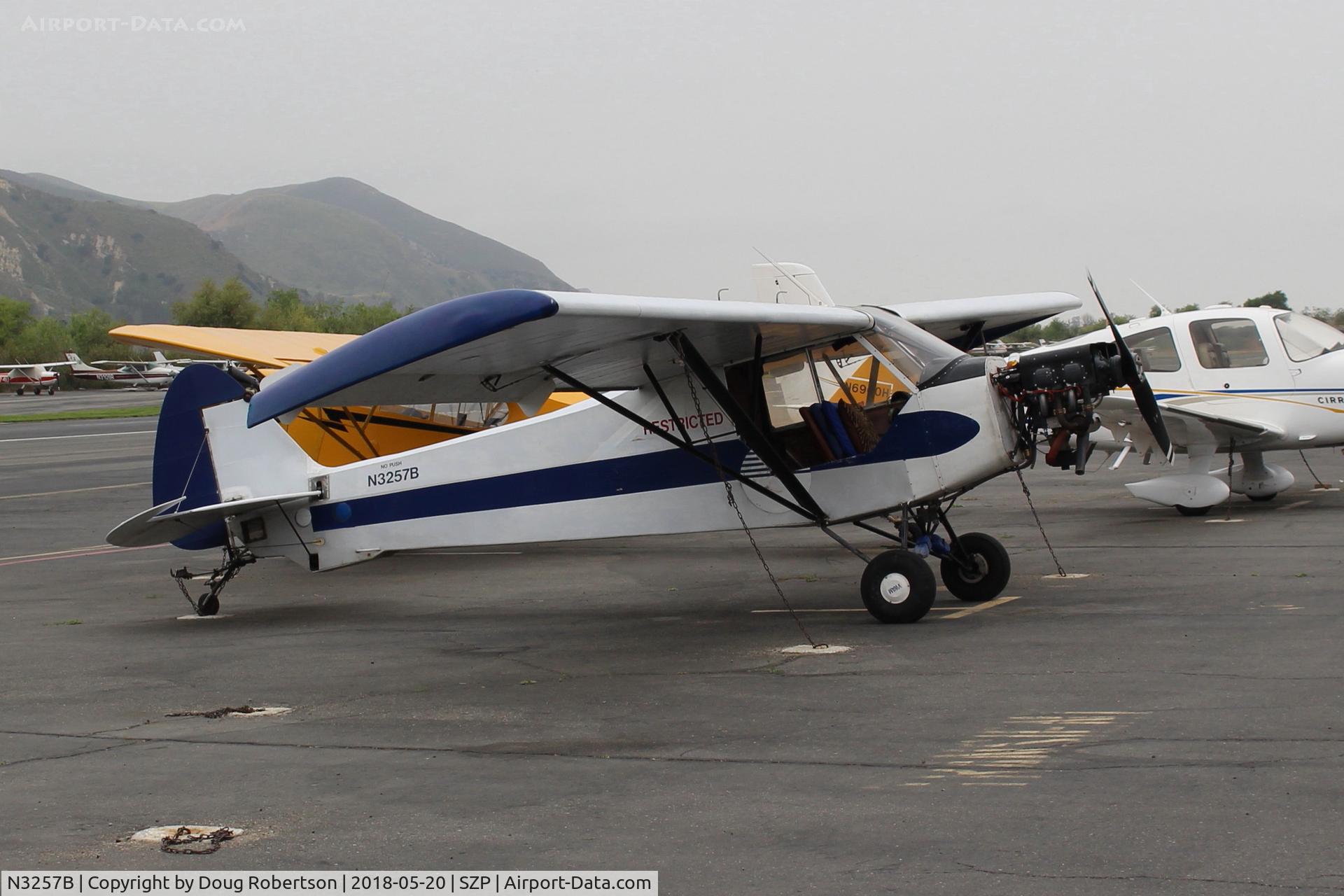 N3257B, 1954 Piper PA-18-135 Super Cub C/N 18-3275, 1954 Piper PA-18-135 SUPER CUB, Lycoming O-320 uncowled upgrade, highly modified for aerial advertising, Restricted class.