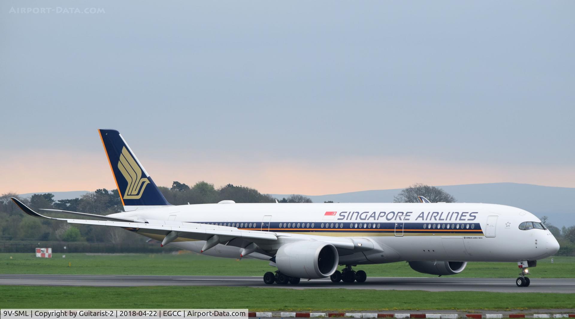 9V-SML, 2017 Airbus A350-941 C/N 096, At Manchester