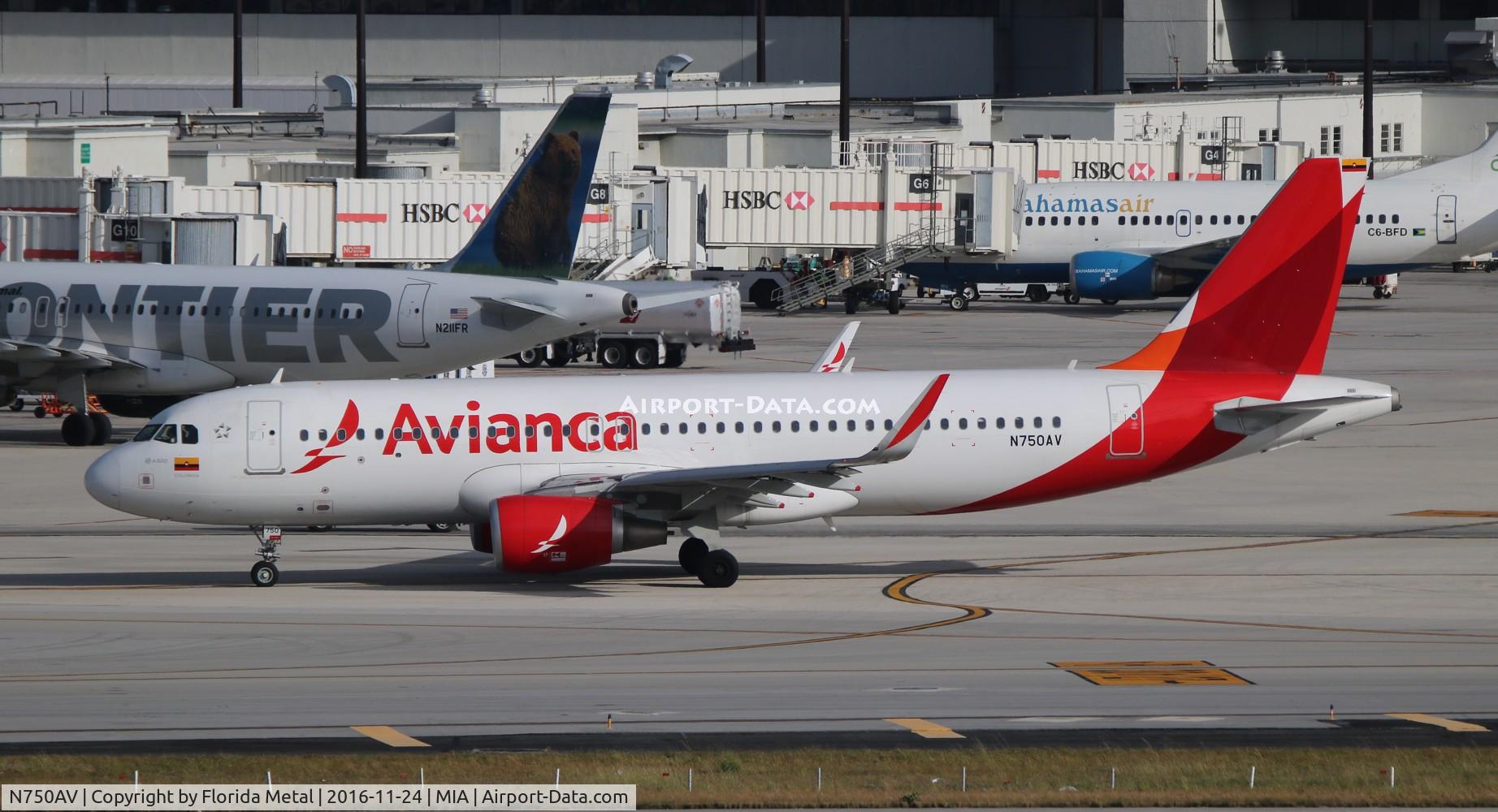 N750AV, 2016 Airbus A320-214(SL) C/N 7120, Avianca