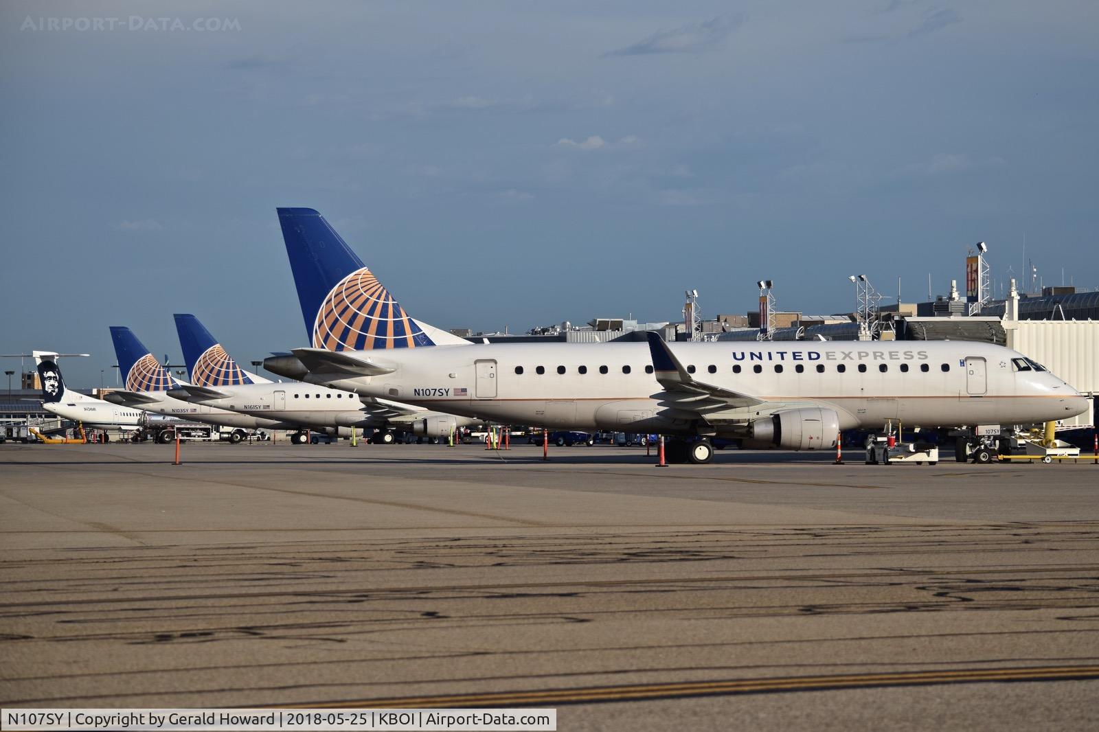 N107SY, 2014 Embraer 175LR (ERJ-170-200LR) C/N 17000400, Parked at the gate.