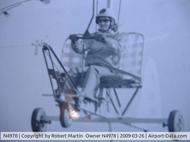 N4978, 1972 Bensen B-8 C/N BM-1, N4978 before it was registered as a glider.  Wife at the controls learning to fly the Gyro