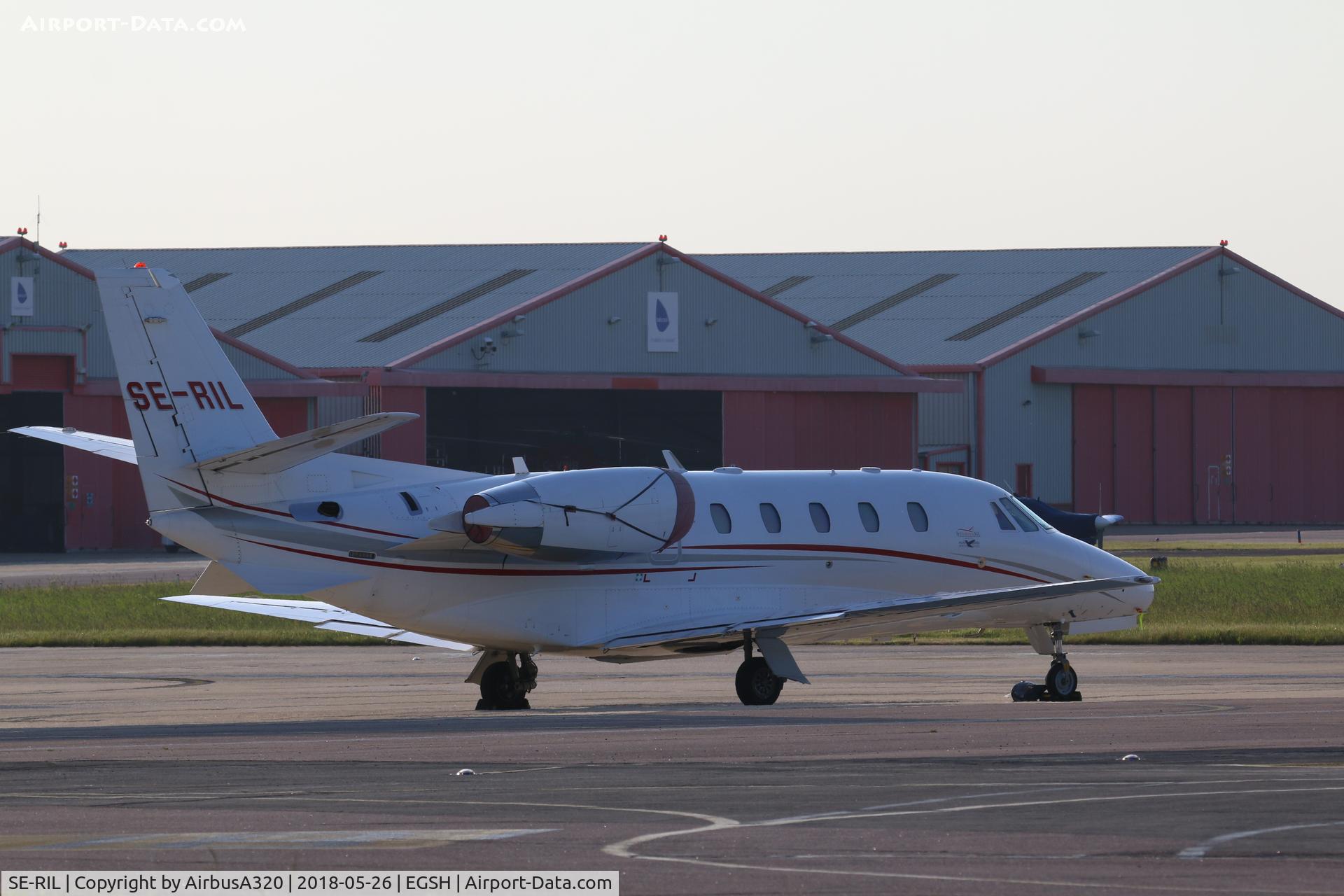 SE-RIL, 2008 Cessna 560XLS Citation Excel C/N 560-5777, Ssxon ramp in the early evening sun