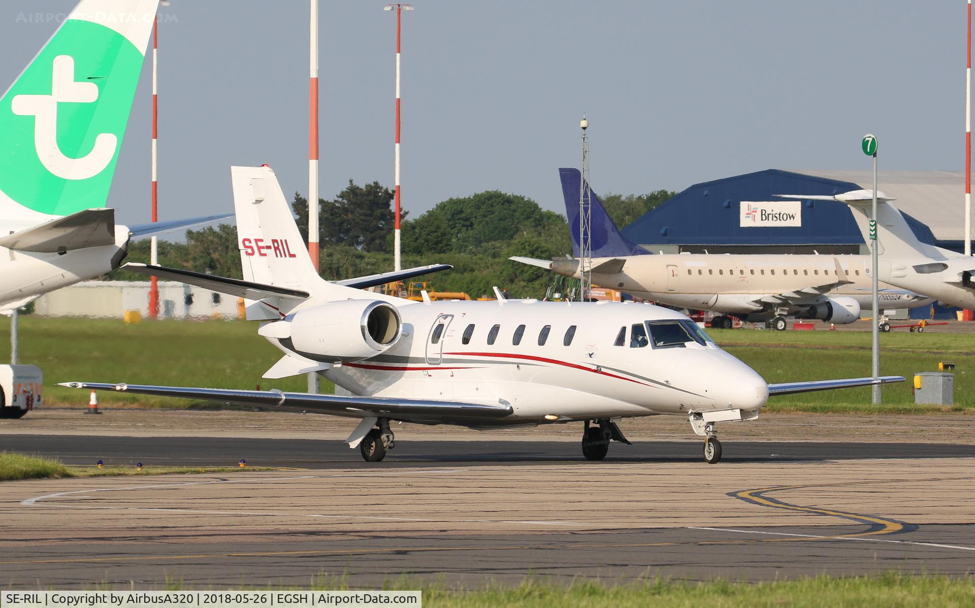 SE-RIL, 2008 Cessna 560XLS Citation Excel C/N 560-5777, Seen arriving at Norwich
