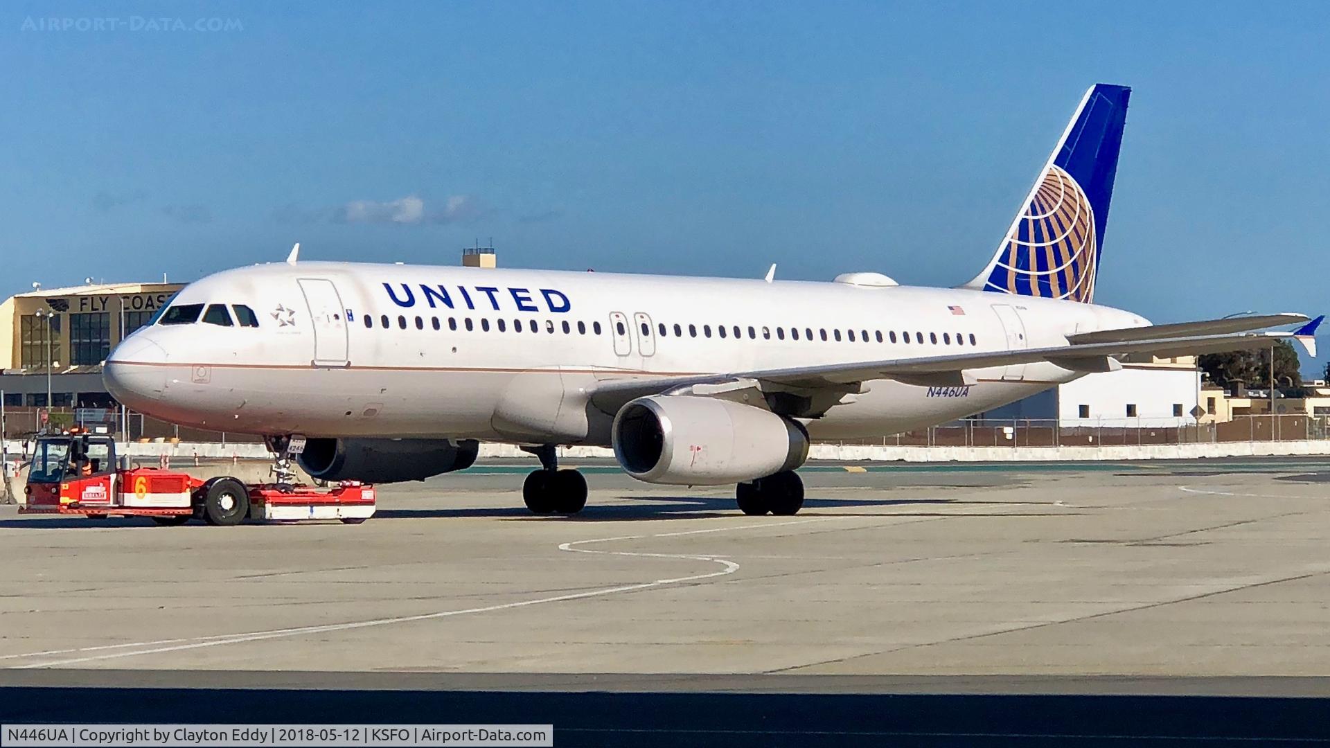 N446UA, 1998 Airbus A320-232 C/N 834, SFO 2018.