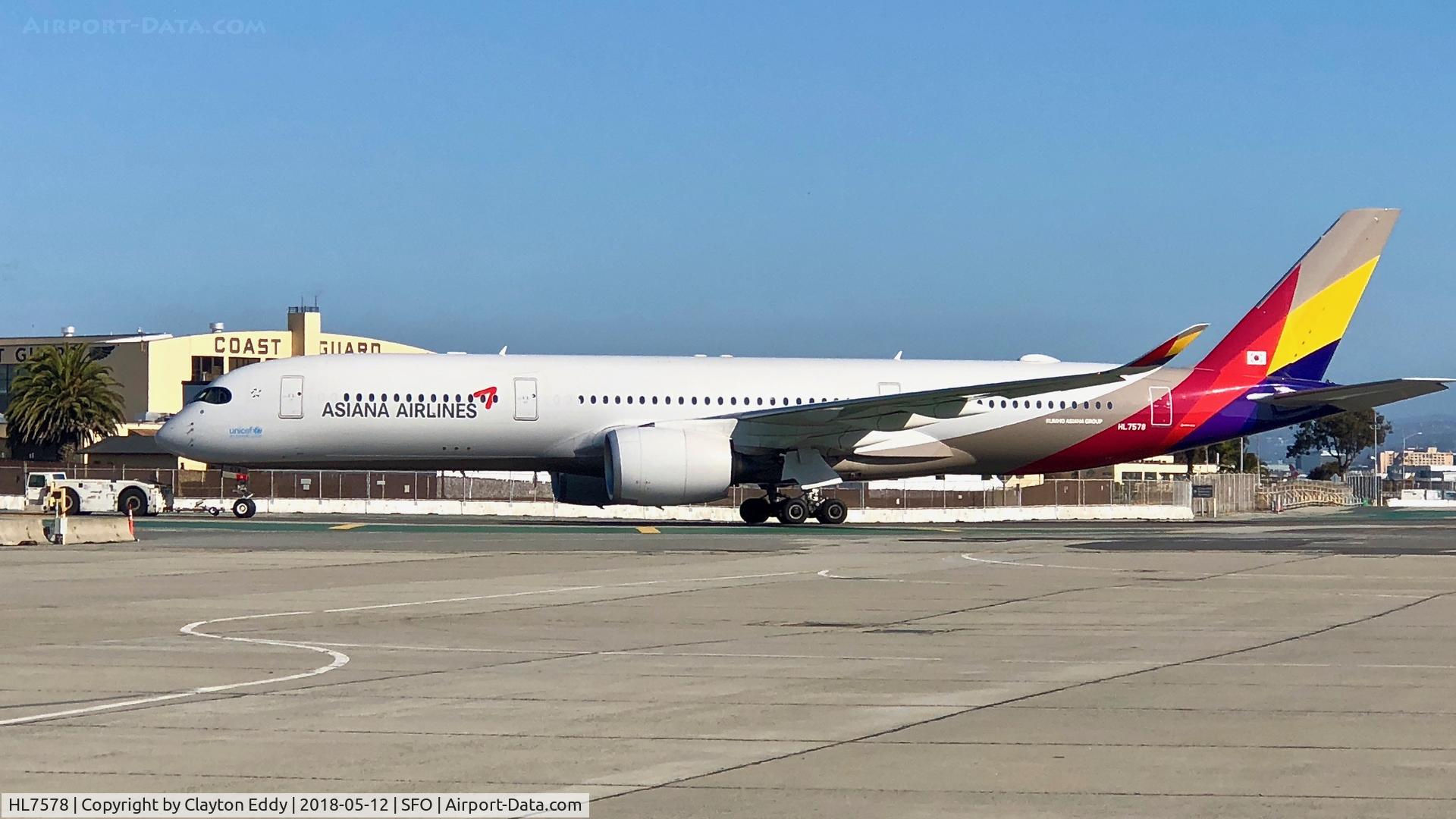 HL7578, 2017 Airbus A350-941 C/N 0144, SFO 2018.