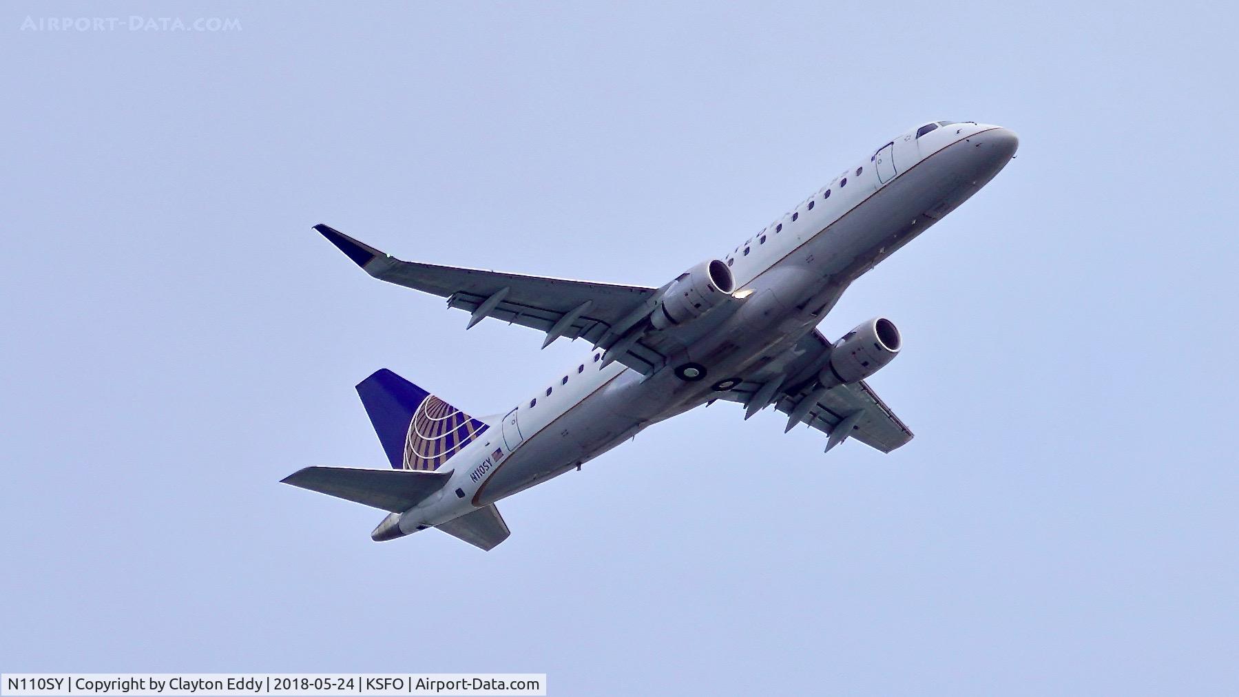 N110SY, 2014 Embraer 175LR (ERJ-170-200LR) C/N 17000405, SFO 2018.