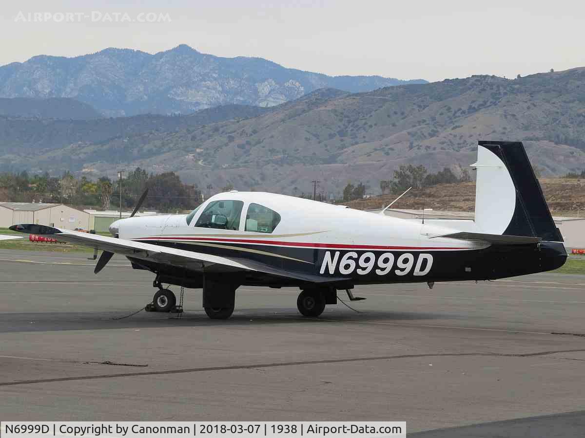 N6999D, 1964 Mooney M20C Ranger C/N 2705, Parked
