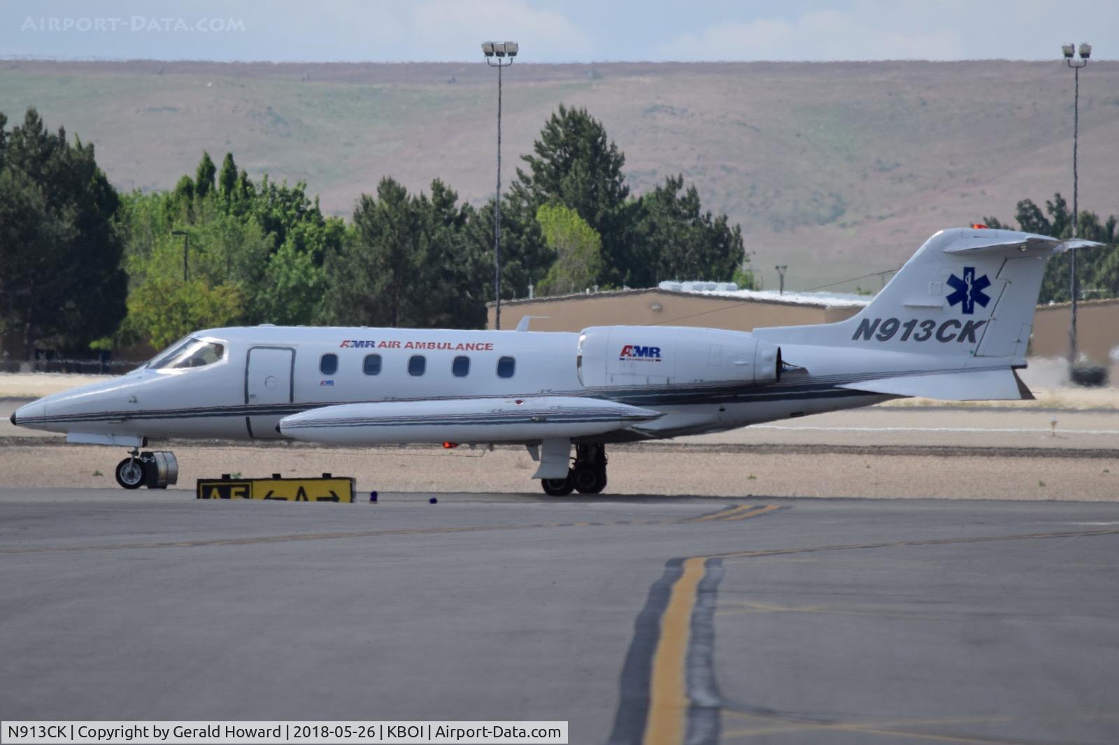 N913CK, 1975 Gates Learjet 35 C/N 013, Taxiing on Alpha for RWY 28R.