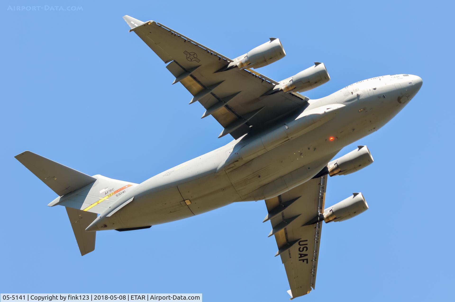 05-5141, 2007 Boeing C-17A Globemaster III C/N P-141, C17 departing Ramstein