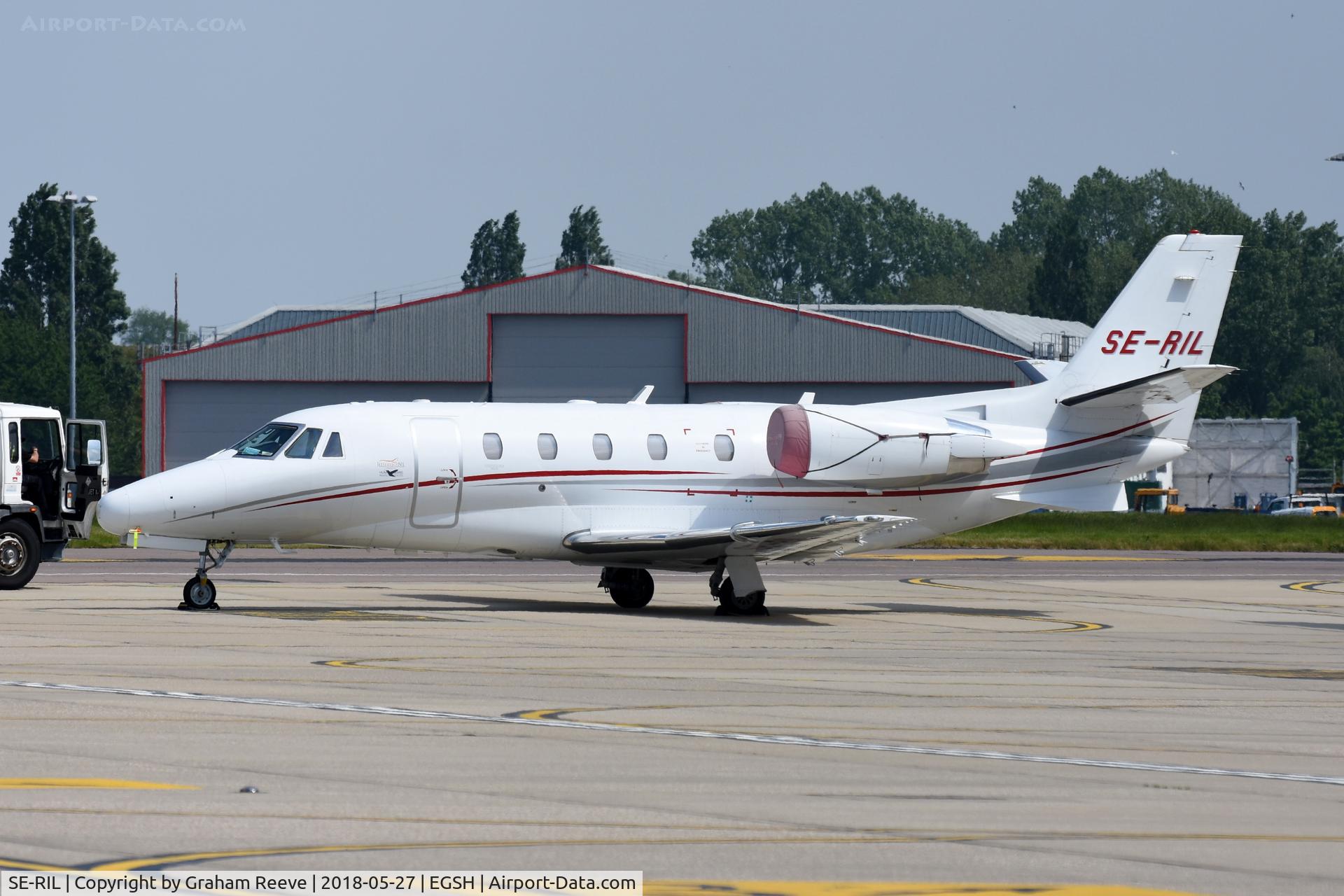 SE-RIL, 2008 Cessna 560XLS Citation Excel C/N 560-5777, Parked at Norwich.