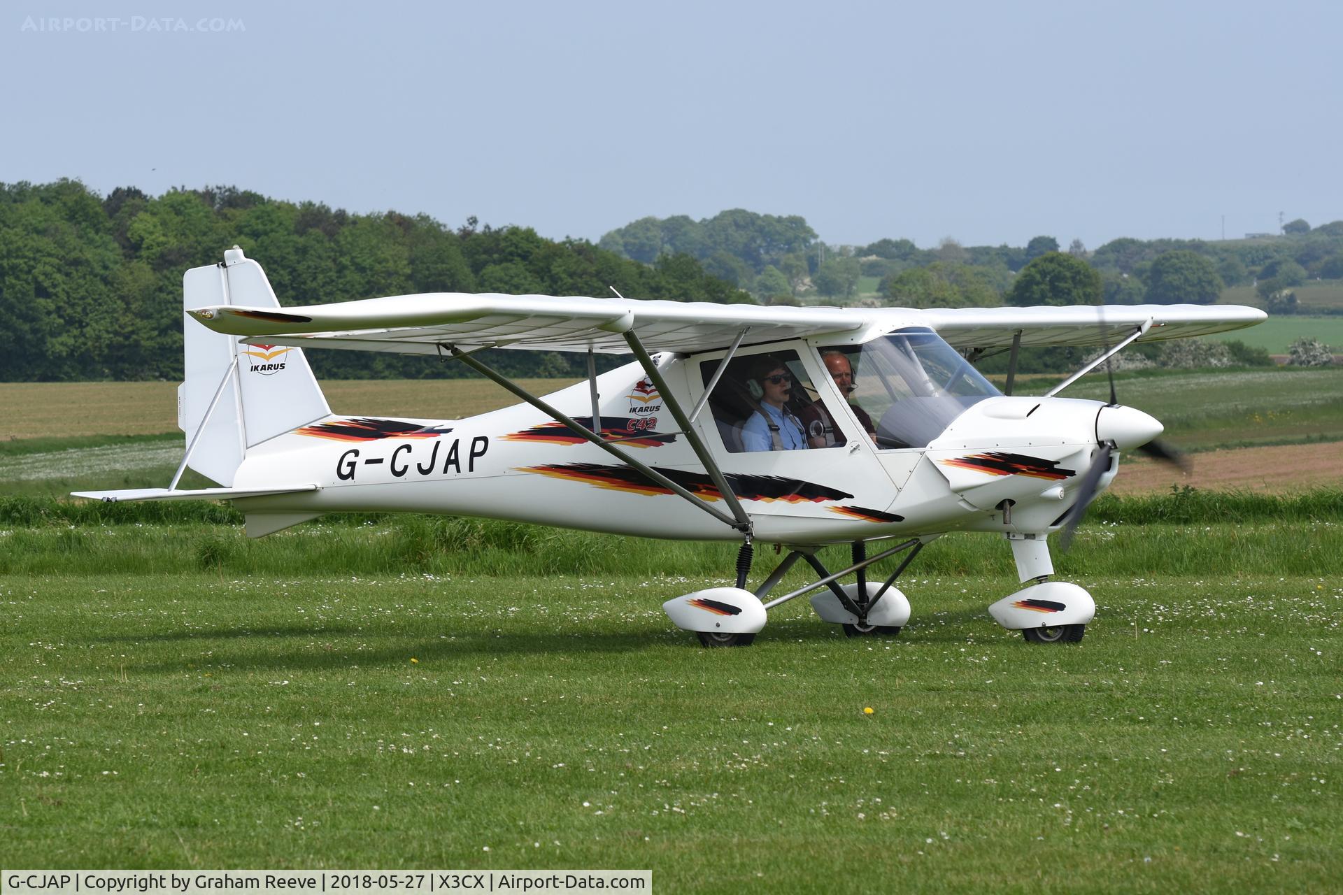G-CJAP, 2010 Comco Ikarus C42 C/N 1003-7095, Just landed at Northrepps.