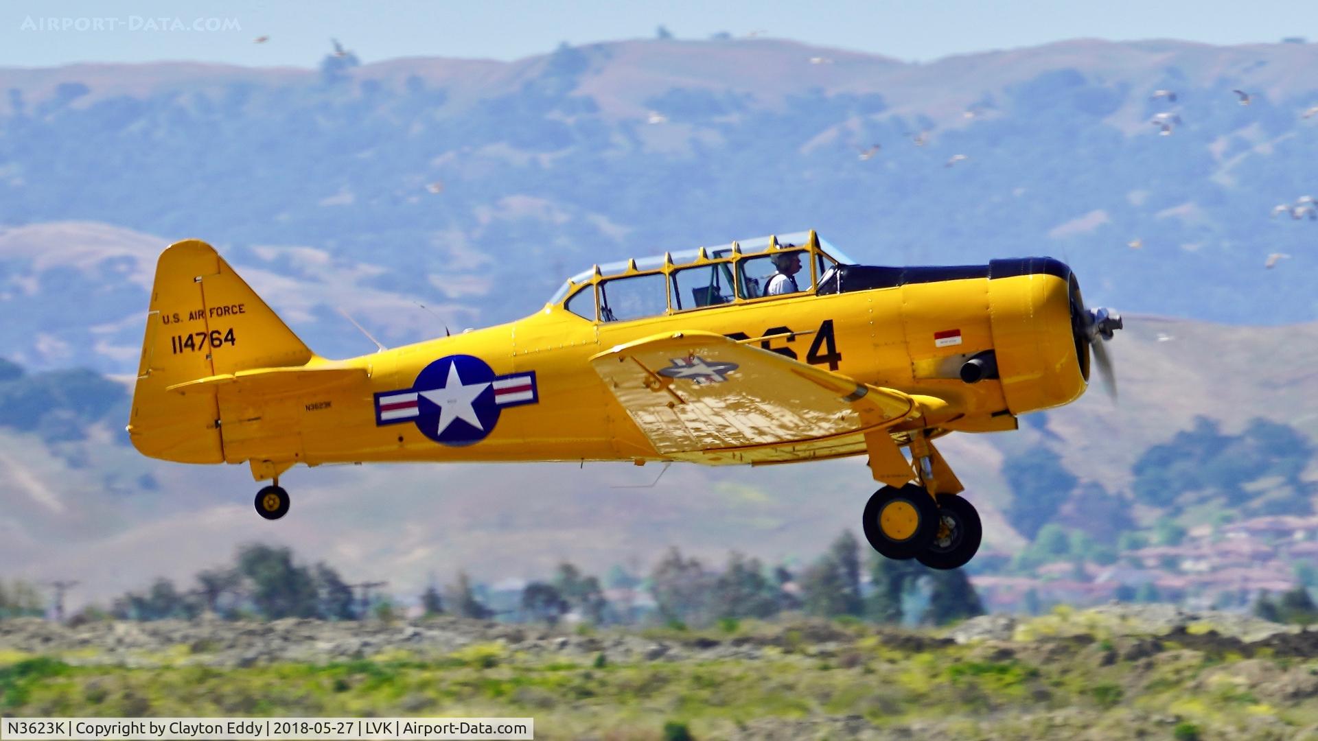 N3623K, North American T-6G Texan C/N 168-472, Livermore Airport California 2018.