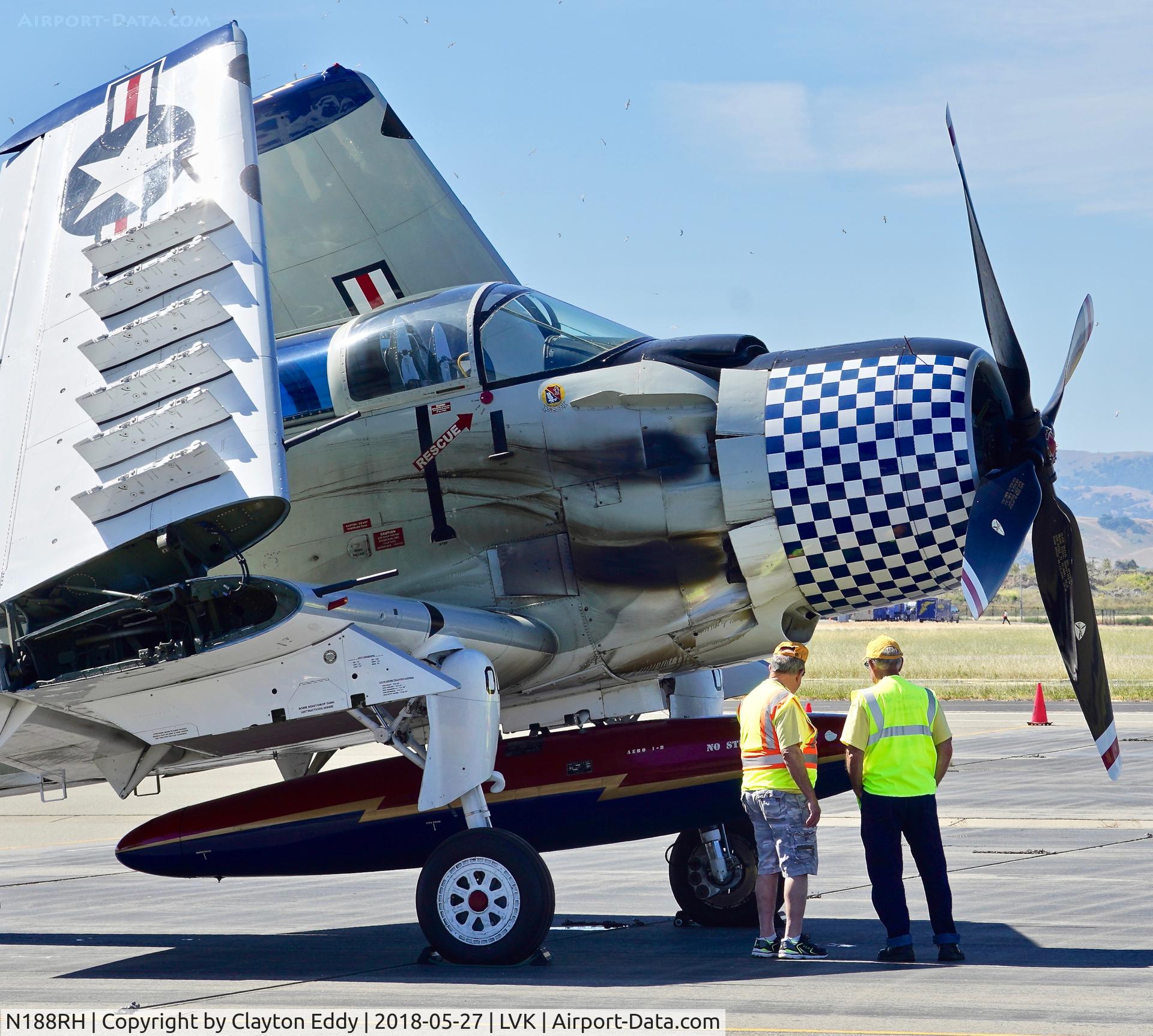 N188RH, 1955 Douglas EA-1E Skyraider C/N 10265 (135188), Livermore Airport California 2018.