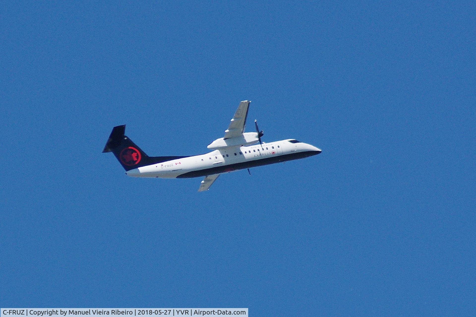 C-FRUZ, 1991 De Havilland Canada DHC-8-311 Dash 8 C/N 293, Now in the 2017 livery.
Operating AC8562 YVR (Vancouver) to YYD (Smithers)