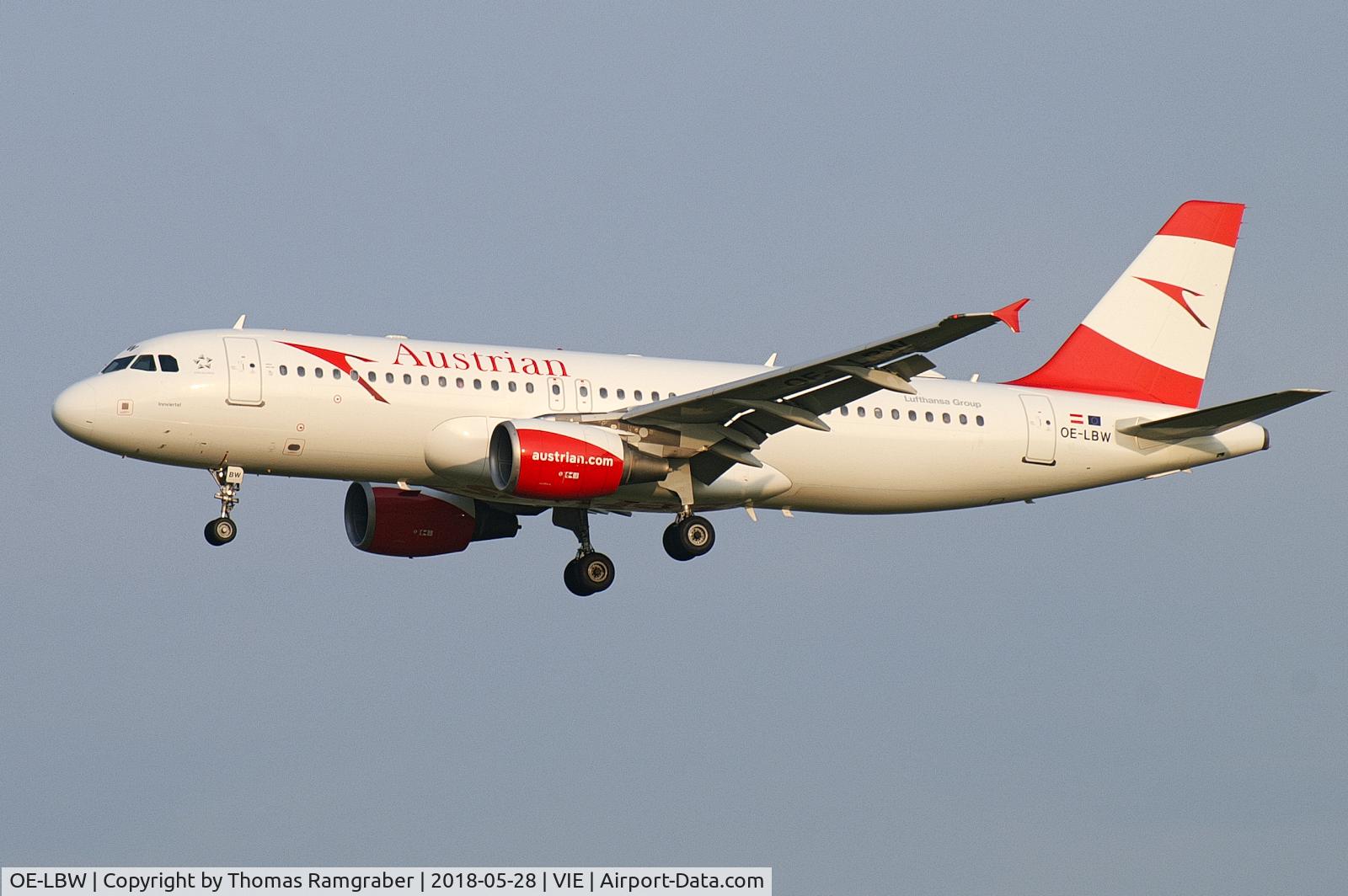 OE-LBW, 2001 Airbus A320-214 C/N 1678, Austrian Airlines Airbus A320