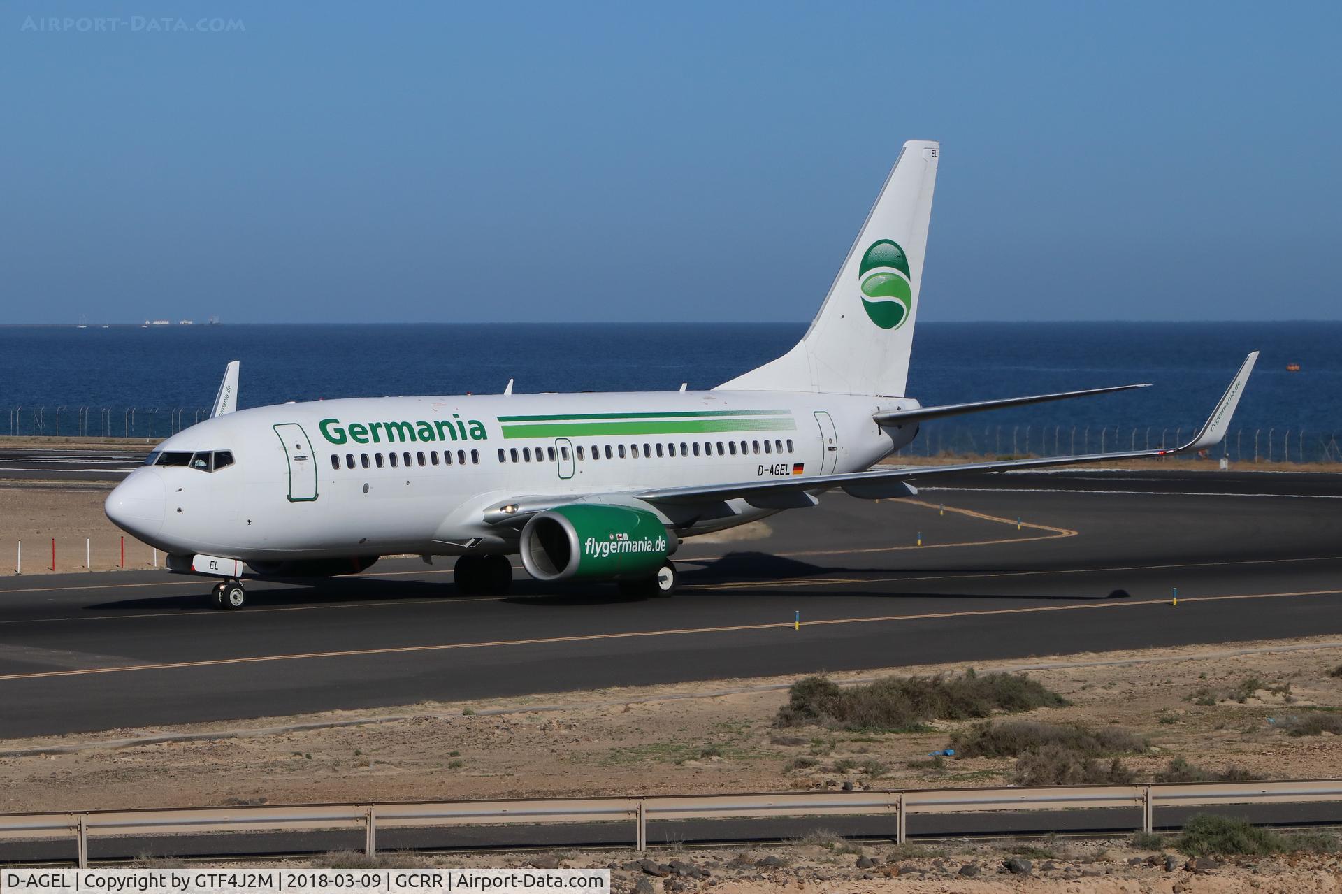 D-AGEL, 1997 Boeing 737-75B C/N 28110, D-AGEL  Germania at Lanzarote 9Mar18