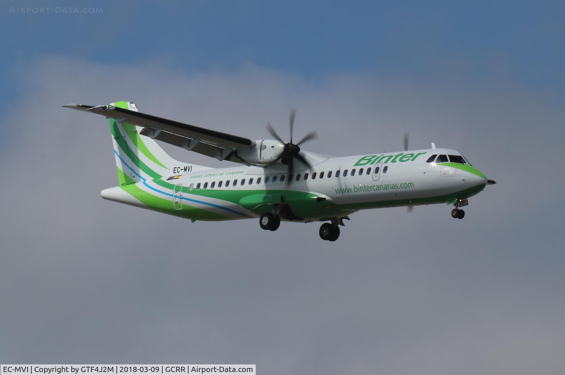 EC-MVI, 2018 ATR 72-600 (72-212A) C/N 1483, EC-MVI  Binter Canarias at Lanzarote 9Mar18