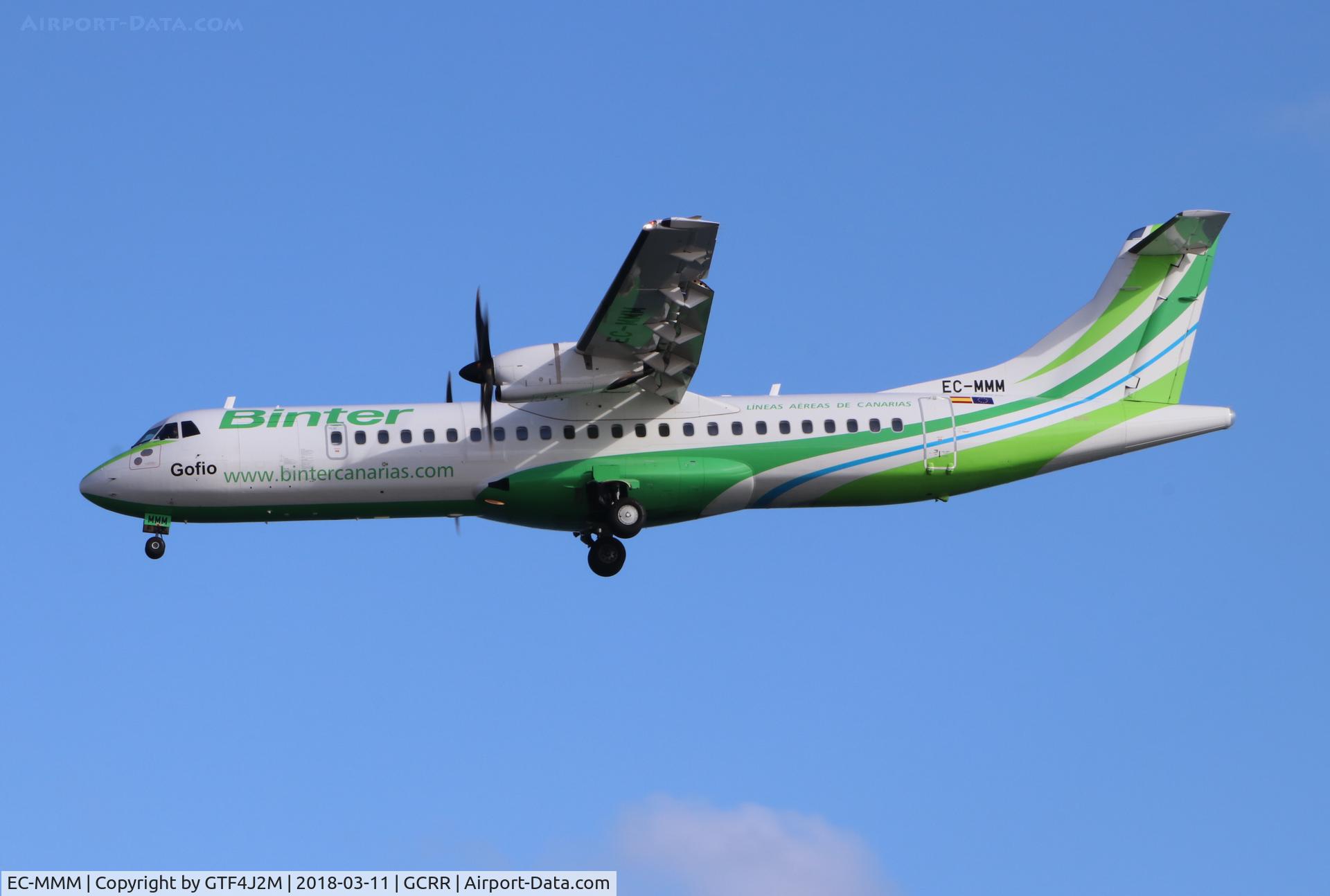 EC-MMM, 2016 ATR 72-212A C/N 1337, EC-MMM  Binter Canarias at Lanzarote 11Mar18
