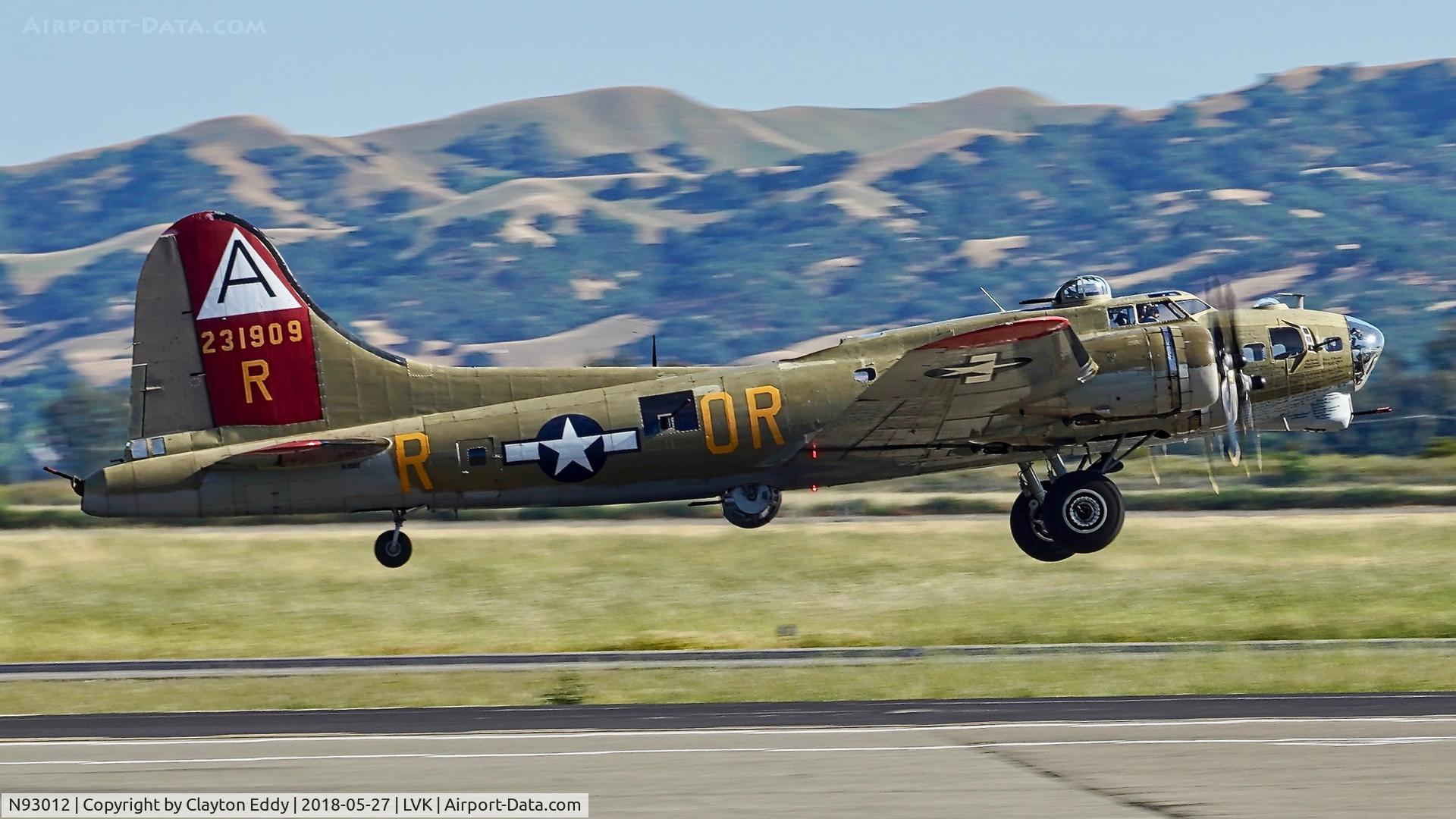 N93012, 1944 Boeing B-17G-30-BO Flying Fortress C/N 32264, Livermore Airport California 2018.