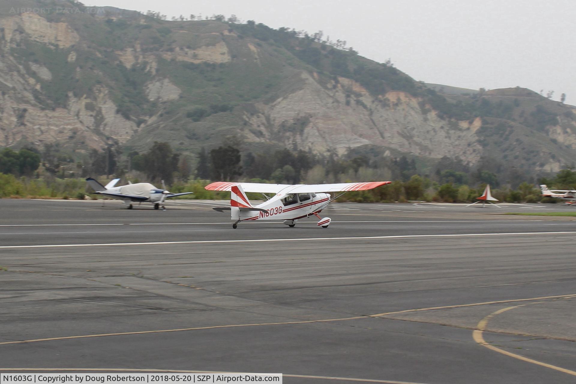 N1603G, 1968 Champion 7ECA Citabria C/N 609, 1968 Champion 7ECA CITABRIA, Lycoming O-320 150 Hp, landing roll Rwy 22