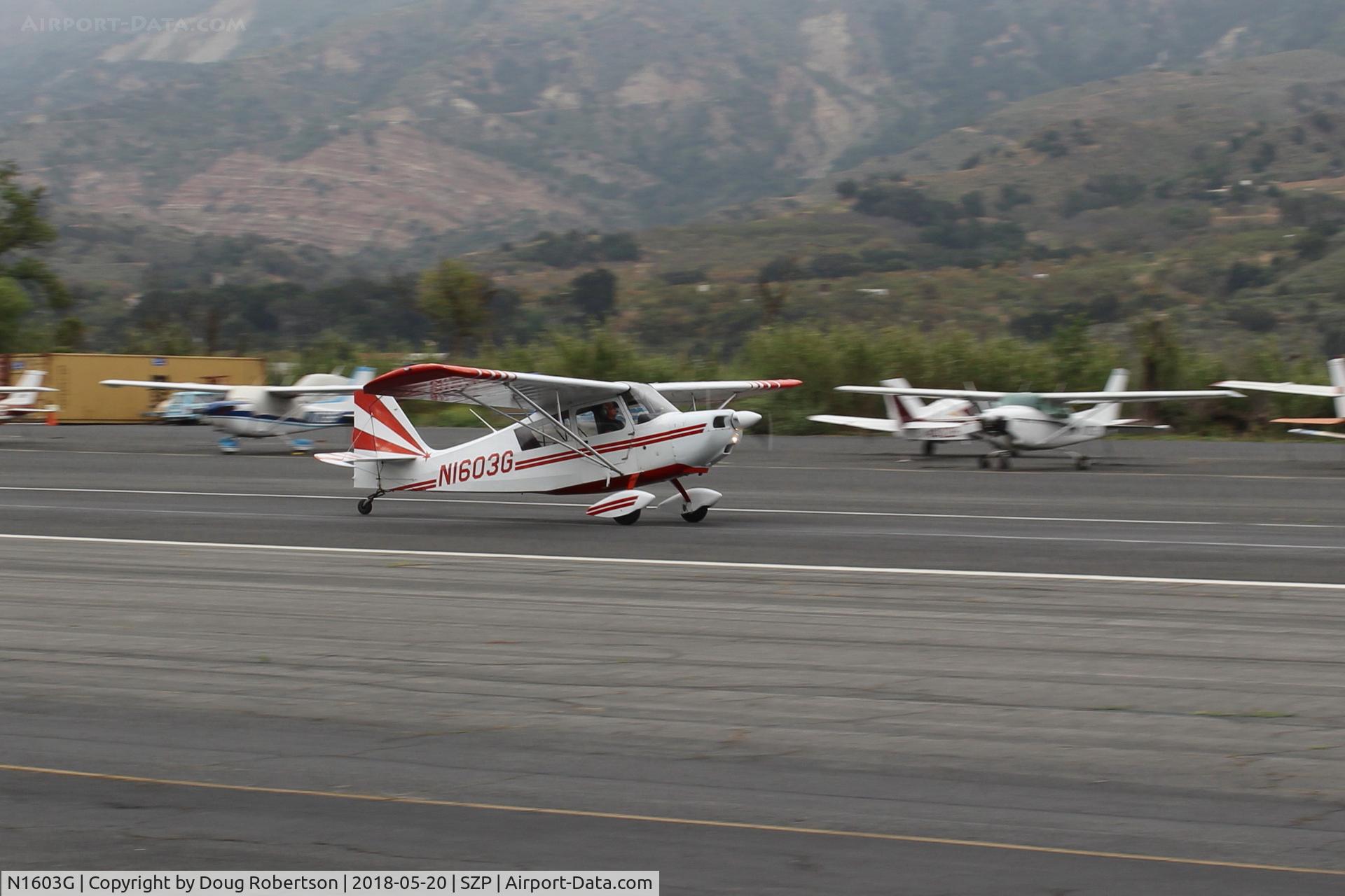 N1603G, 1968 Champion 7ECA Citabria C/N 609, 1968 Champion 7ECA CITABRIA, Lycoming O-320 150 Hp, landing roll Rwy 22