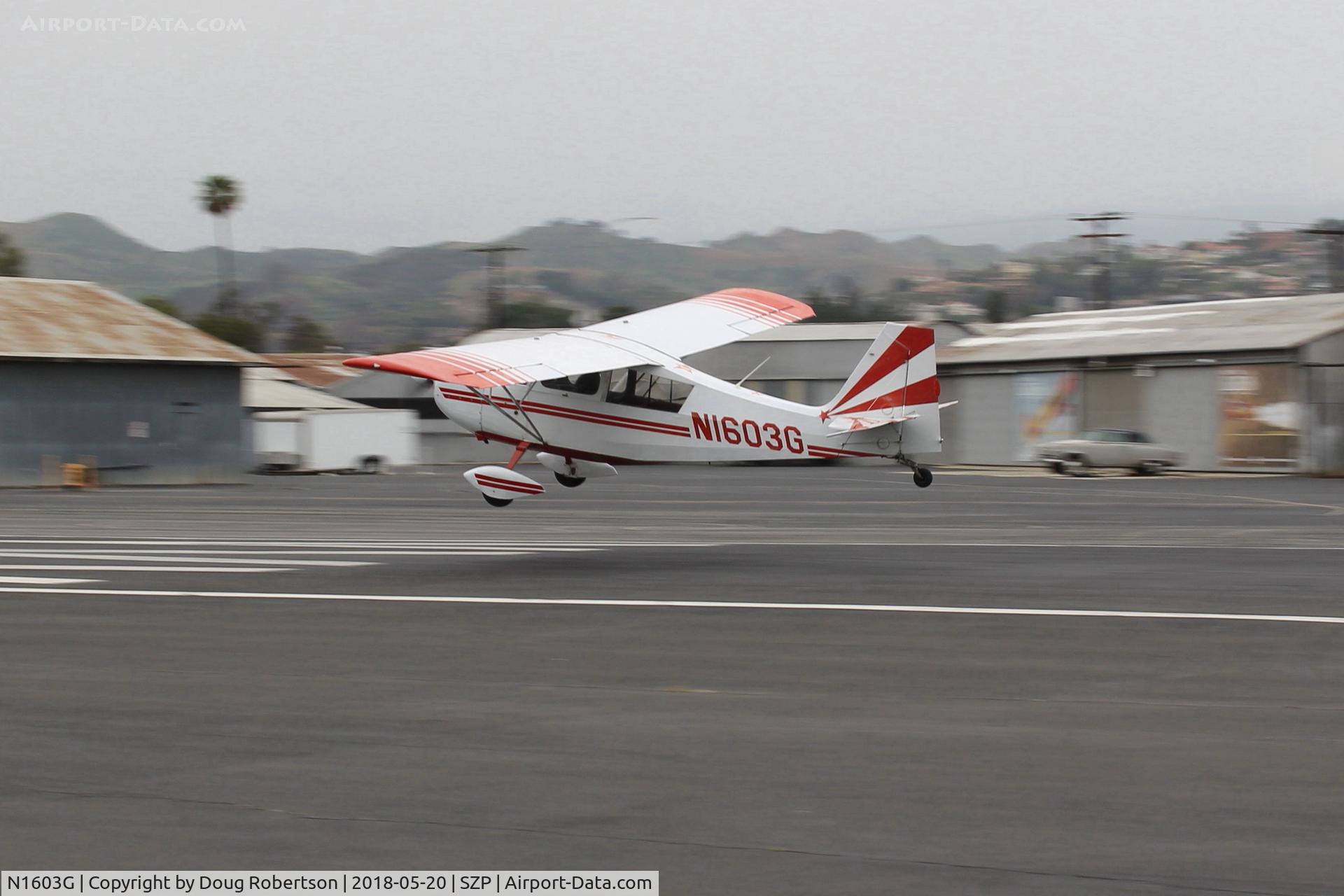 N1603G, 1968 Champion 7ECA Citabria C/N 609, 1968 Champion 7ECA CITABRIA, Lycoming O-320 150 Hp, landing Rwy 22