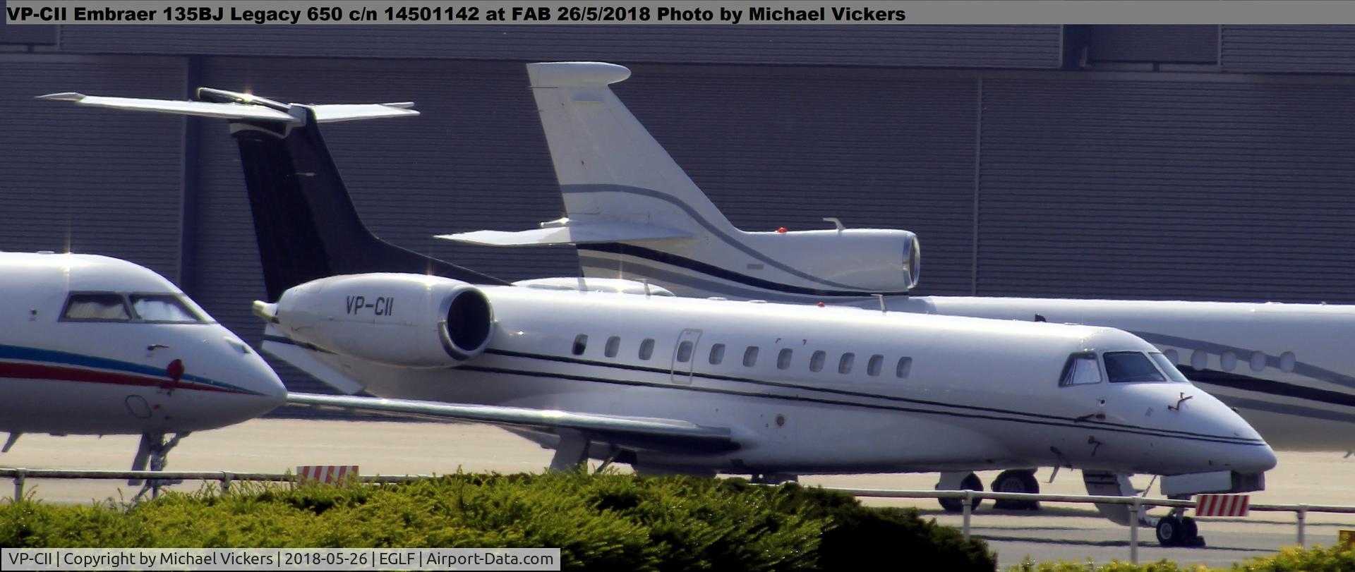 VP-CII, 2011 Embraer EMB-135BJ Legacy C/N 14501142, Parked up on the ramp