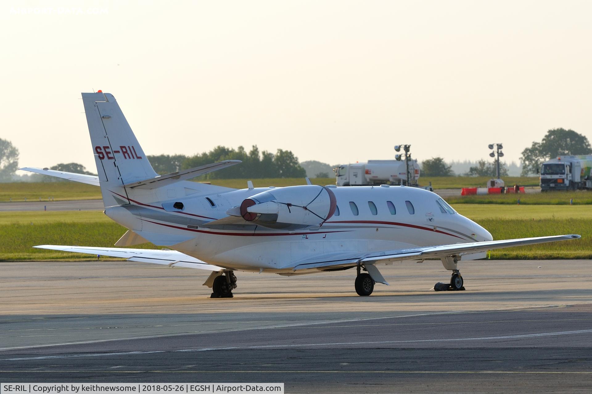 SE-RIL, 2008 Cessna 560XLS Citation Excel C/N 560-5777, Parked for the night.
