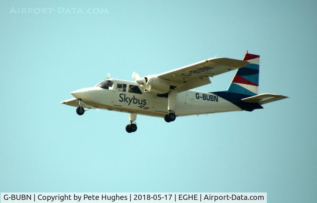 G-BUBN, 1993 Pilatus Britten-Norman BN-2B-26 Islander C/N 2270, G-BUBN Islander, Isles of Scilly Skybus in the latest colourscheme arriving in Scilly.