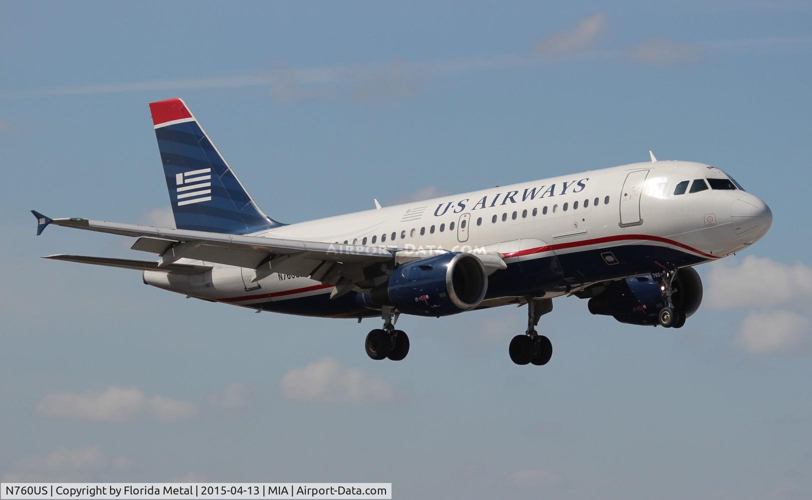 N760US, 2000 Airbus A319-112 C/N 1354, USAirways