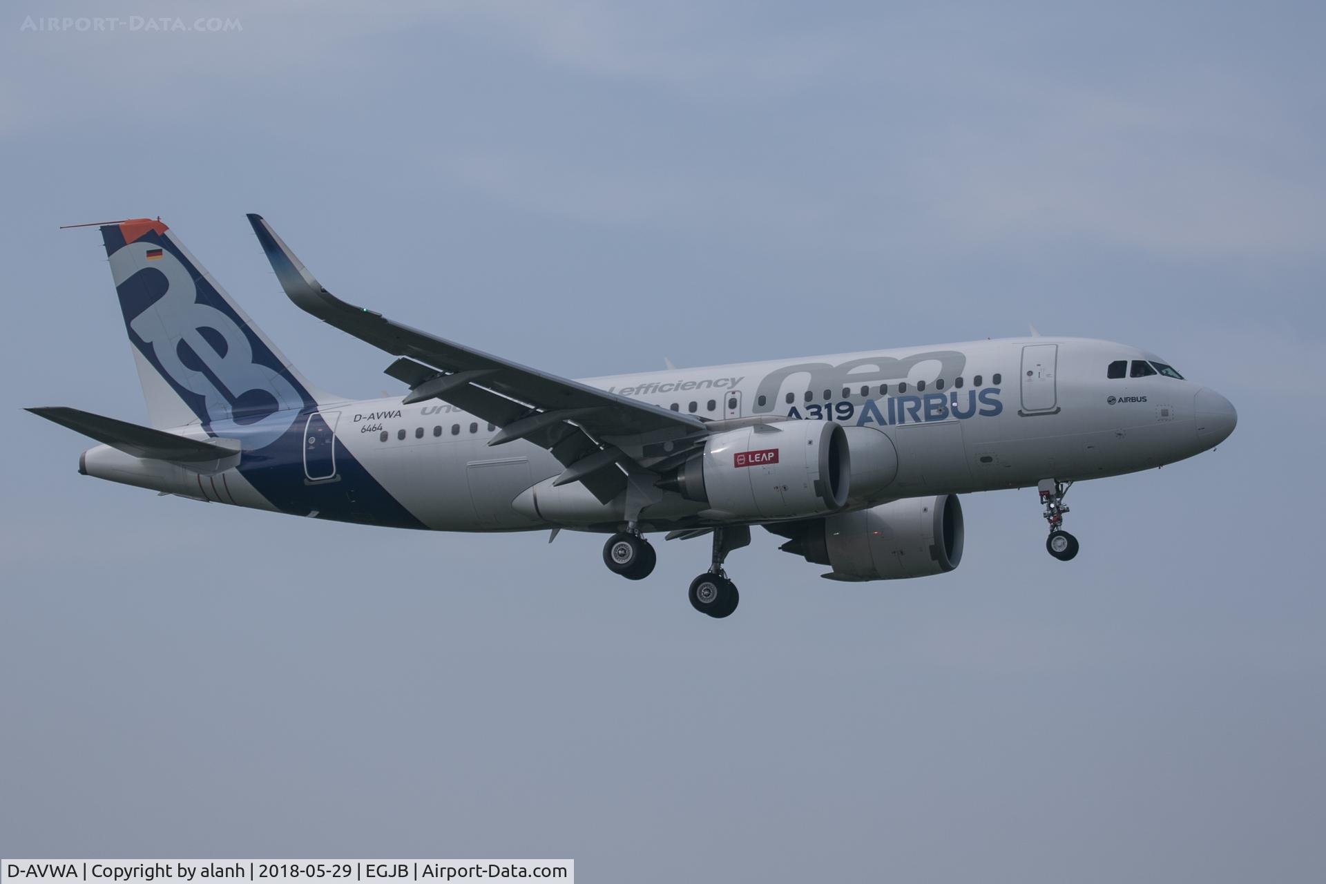D-AVWA, 2017 Airbus A319-151N C/N 6464, Making a test approach at Guernsey