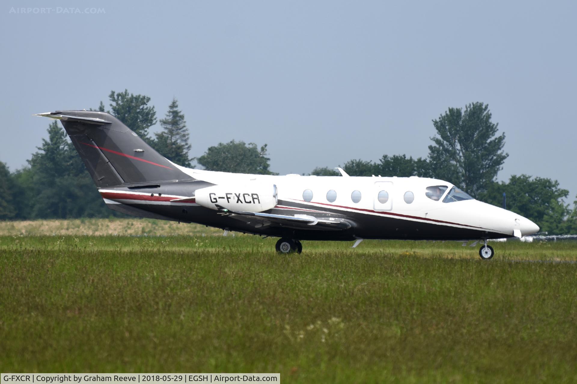 G-FXCR, 2005 Raytheon Beechjet 400A/Nextant N400XT C/N RK-423, Departing from Norwich.