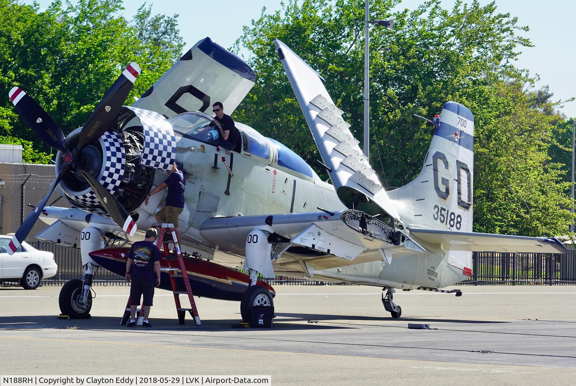 N188RH, 1955 Douglas EA-1E Skyraider C/N 10265 (135188), Livermore Airport California 2018.