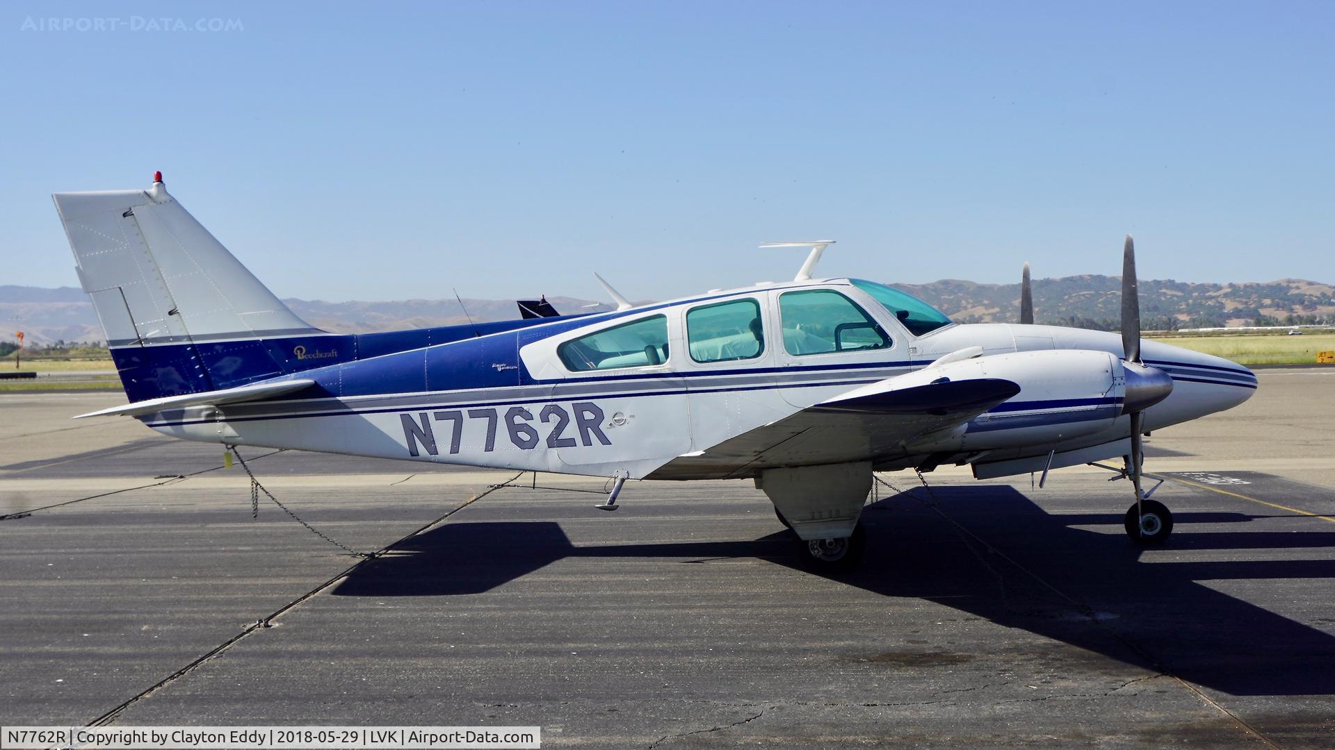 N7762R, 1968 Beech D55 Baron C/N TE-650, Livermore Airport California 2018.