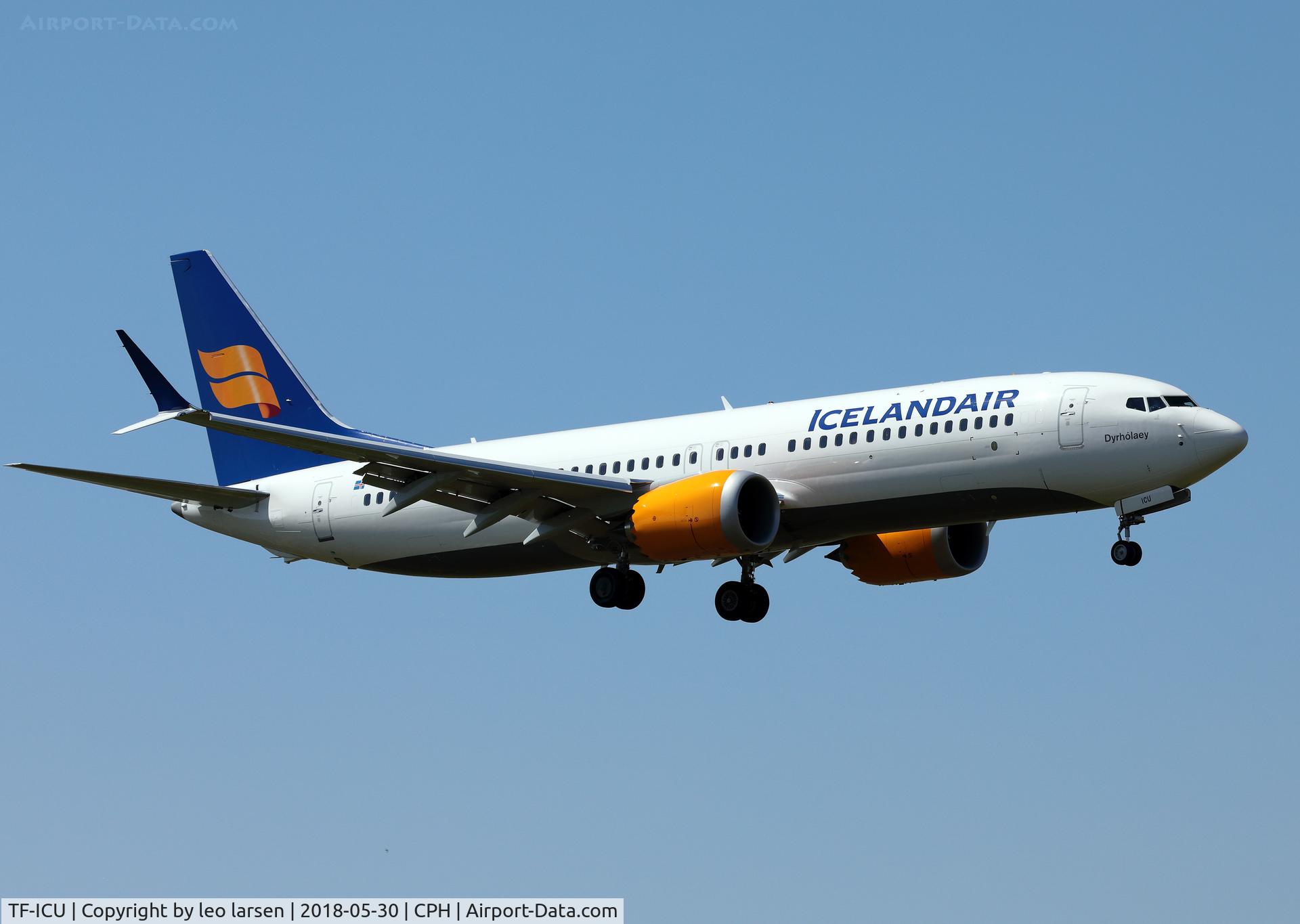TF-ICU, 2018 Boeing 737-8 MAX C/N 44355, Copenhagen 30.5.2018. app to R-04R