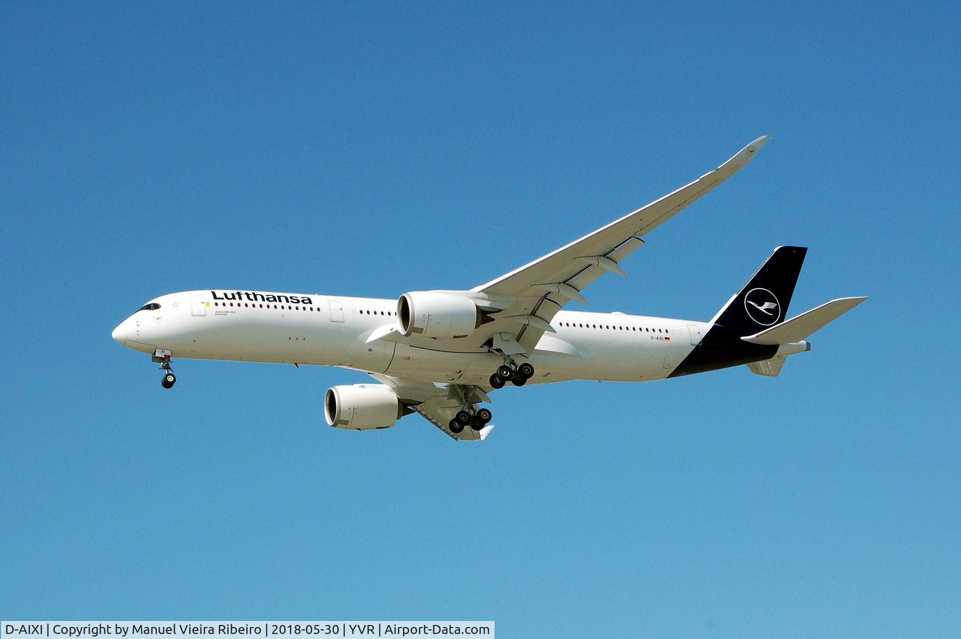 D-AIXI, 2018 Airbus A350-941 C/N 202, The first Lufthansa A350 in the 2018 livery,operating LH476 MUC~YVR.